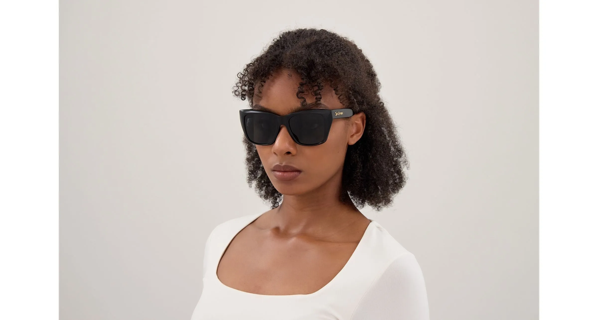 SAINT LAURENT SL 923 001 Occhiali da sole Acetato Nero Nero Cat Eye - immagine 2