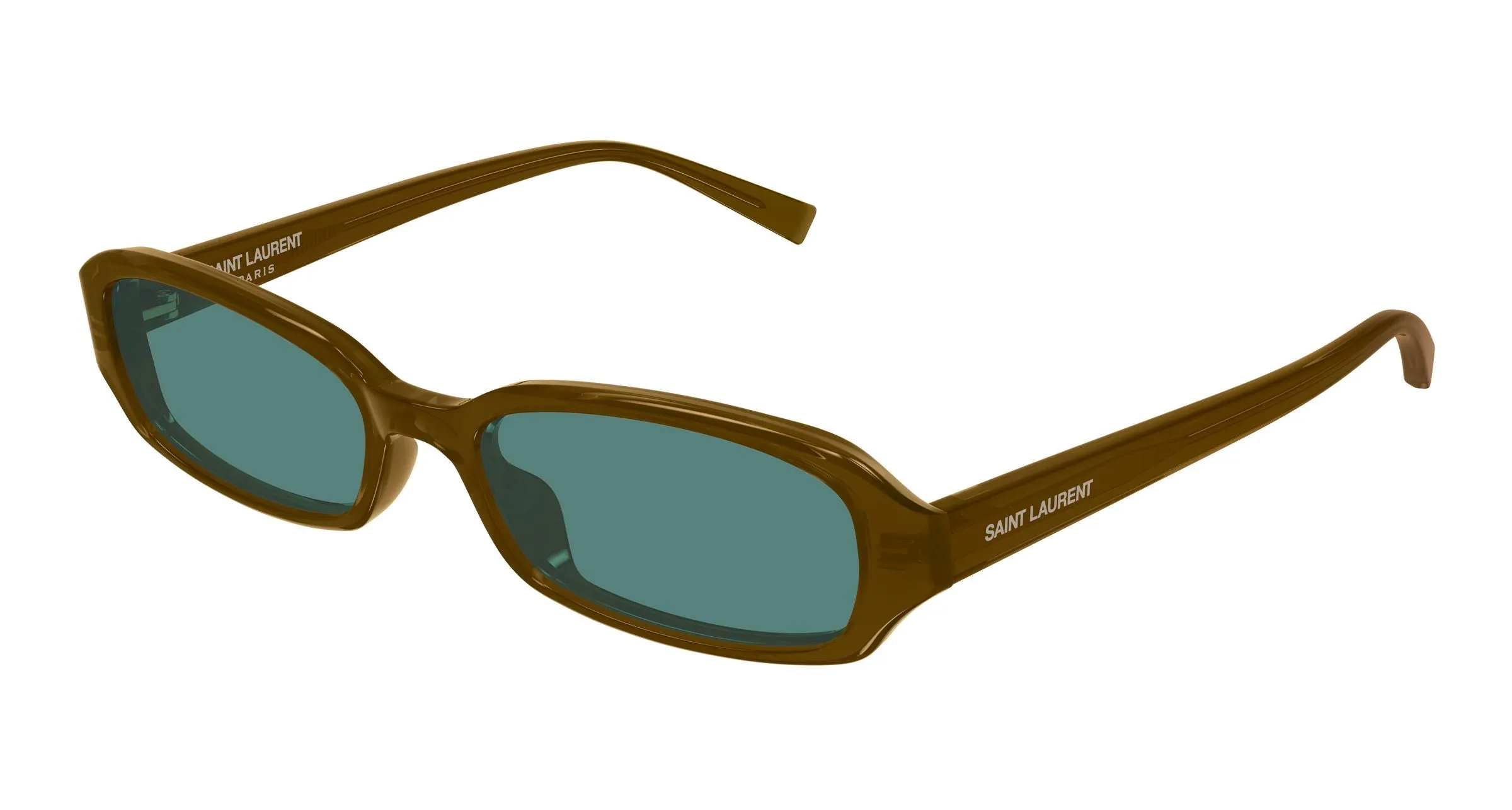 SAINT LAURENT SL 872 ERIN 007 Occhiali da sole Acetato Marrone Verde Rotonda - immagine 1
