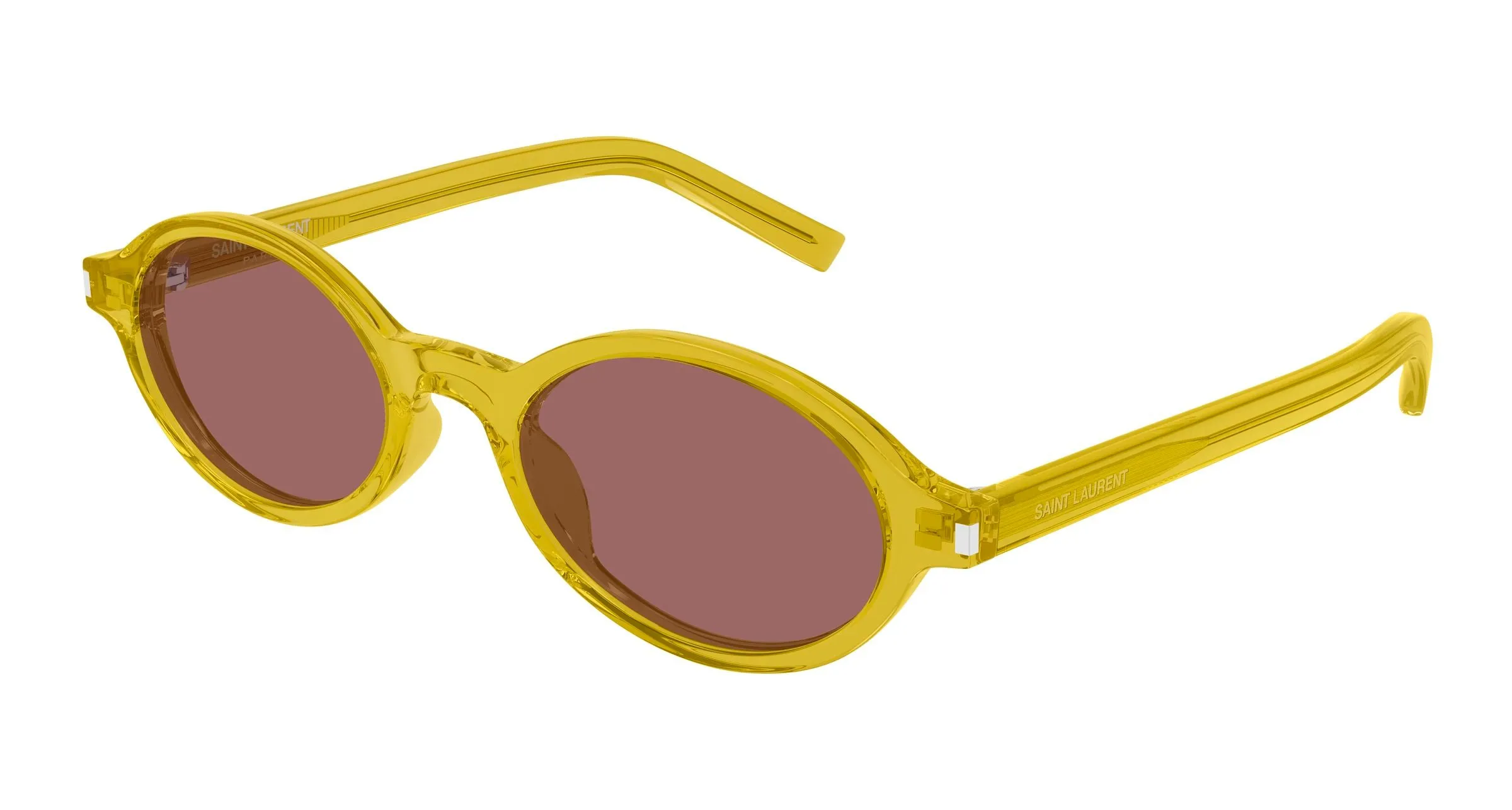 SAINT LAURENT SL 751 JEANNE 004 Occhiali da sole Acetato Giallo Rosso Rotonda - immagine 1