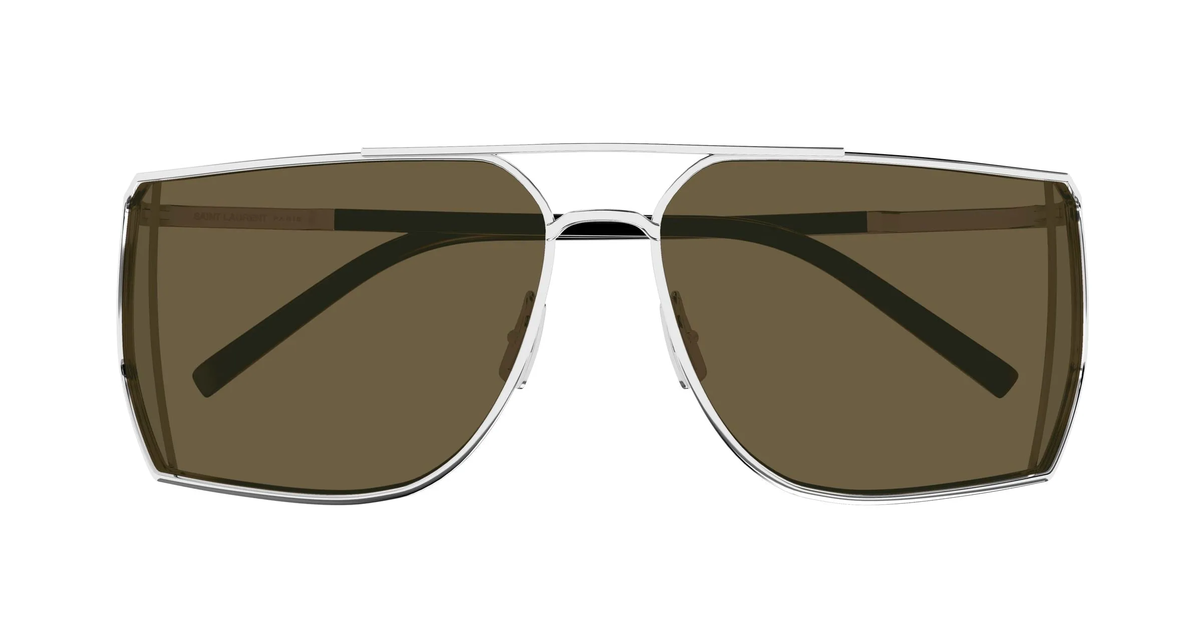 SAINT LAURENT SL 750 003 Occhiali da sole Metallo Argento Marrone Squadrata - immagine 2