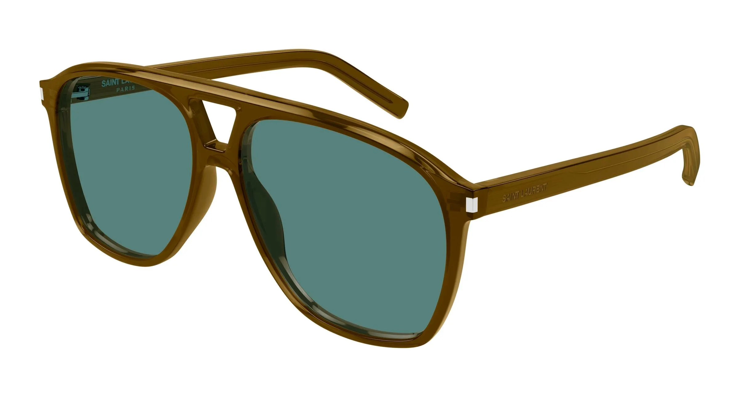SAINT LAURENT SL 596 DUNE 009 Occhiali da sole Acetato Marrone Verde Pilot - immagine 1