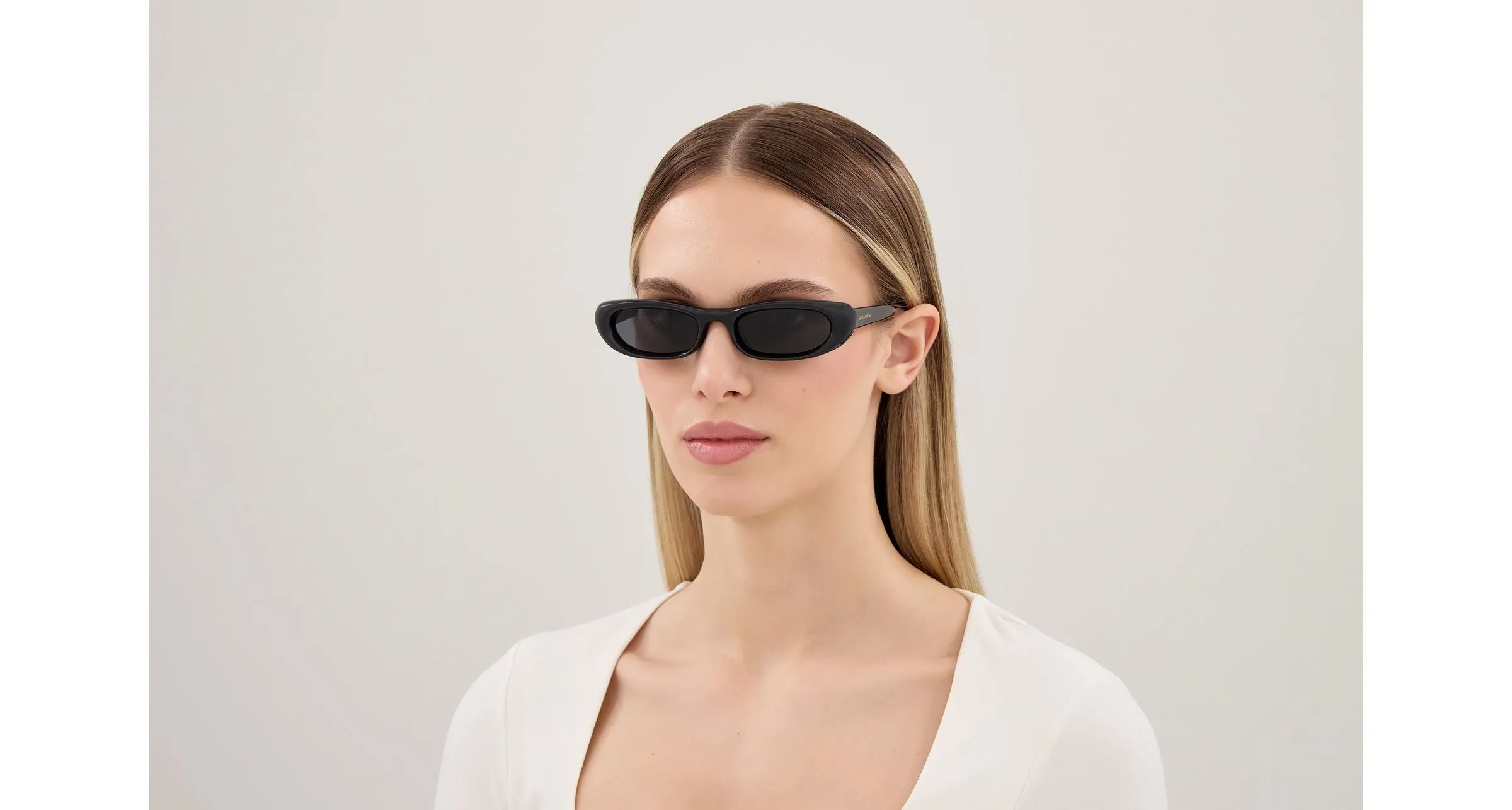 SAINT LAURENT SL 557 SHADE PLUMP 001 Occhiali da sole Bio-iniettato Nero Nero Squadrata - immagine 3