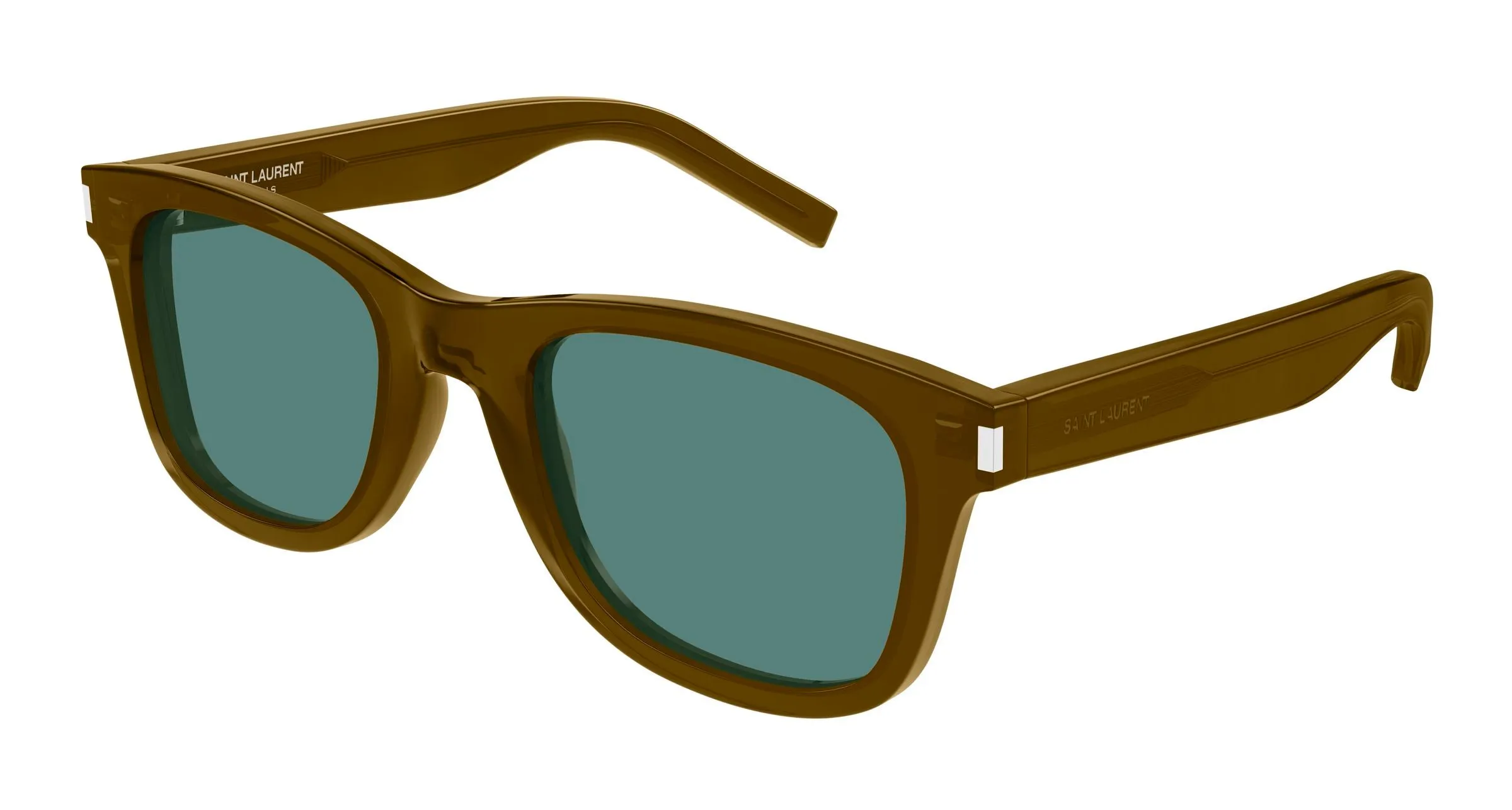 SAINT LAURENT SL 51 084 Occhiali da sole Acetato Marrone Verde Squadrata - immagine 1
