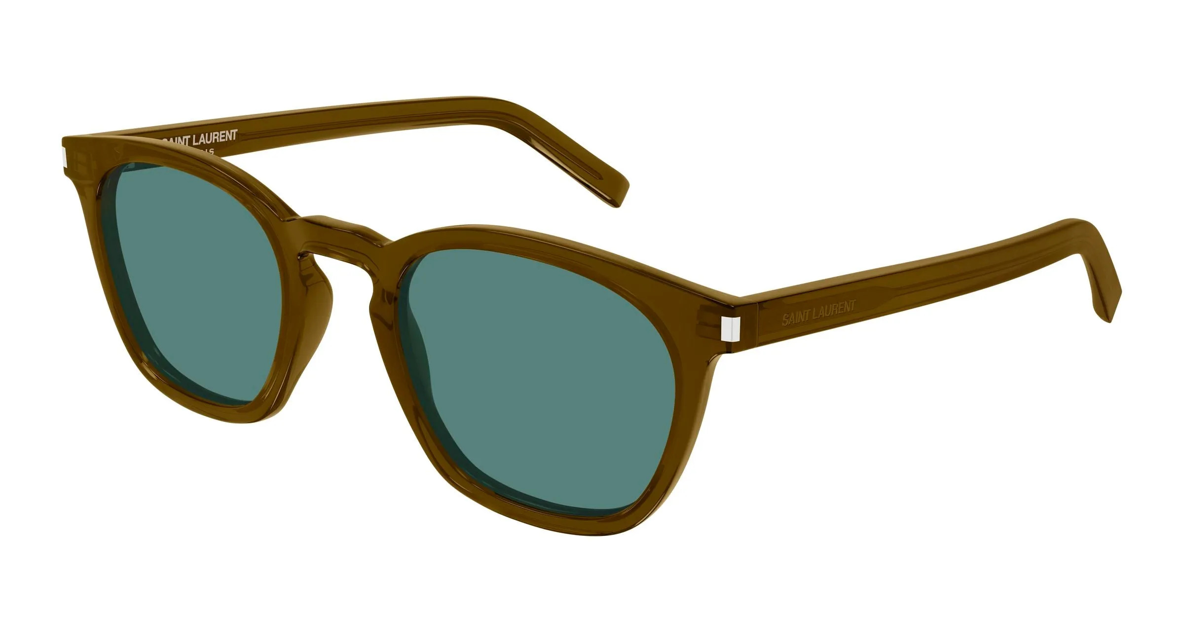 SAINT LAURENT SL 28 059 Occhiali da sole Acetato Marrone Verde Squadrata - immagine 1