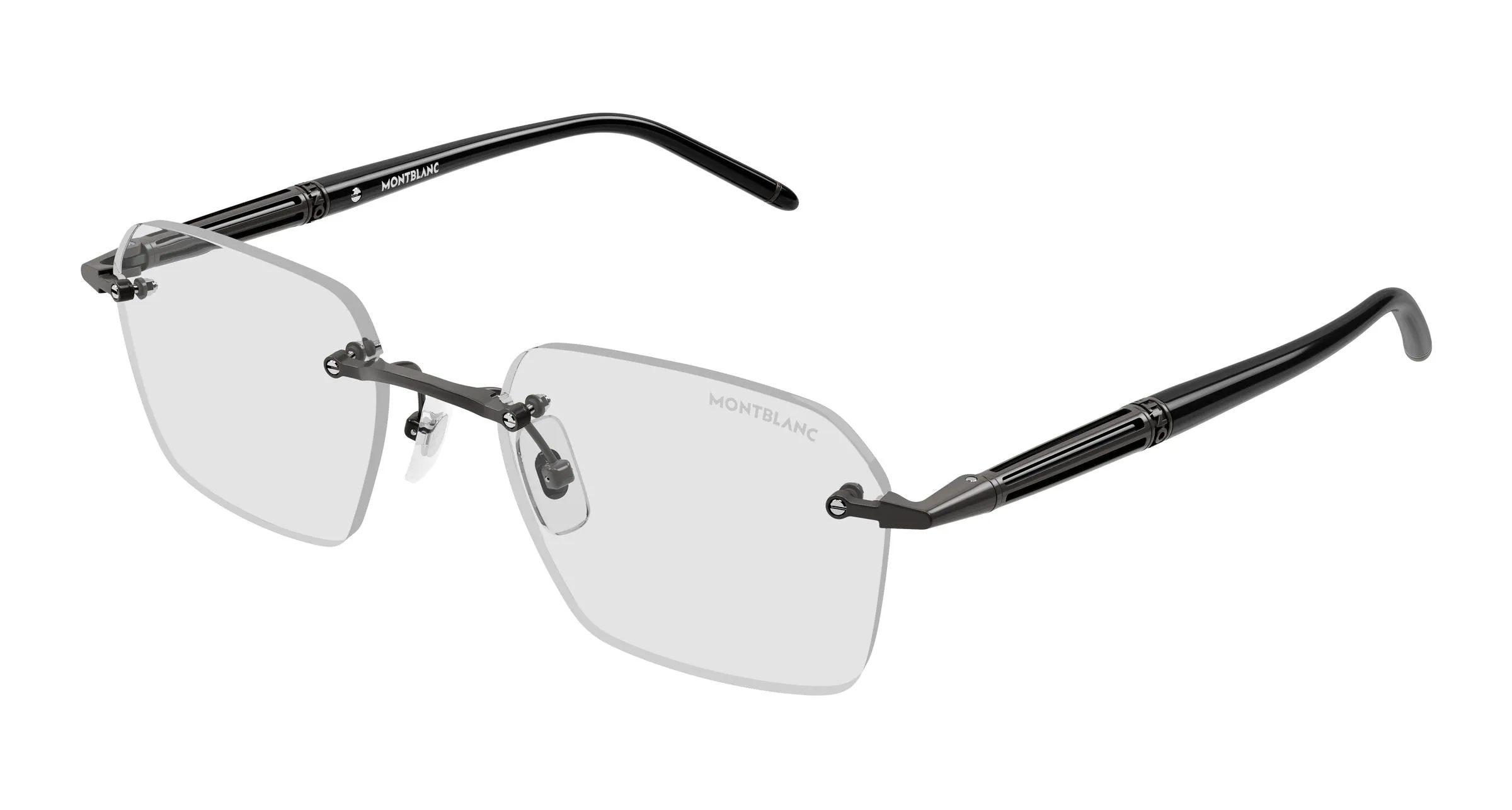 Montblanc MB0526S 005 Occhiali da sole Metallo Rutenio Trasparente Squadrata - immagine 1
