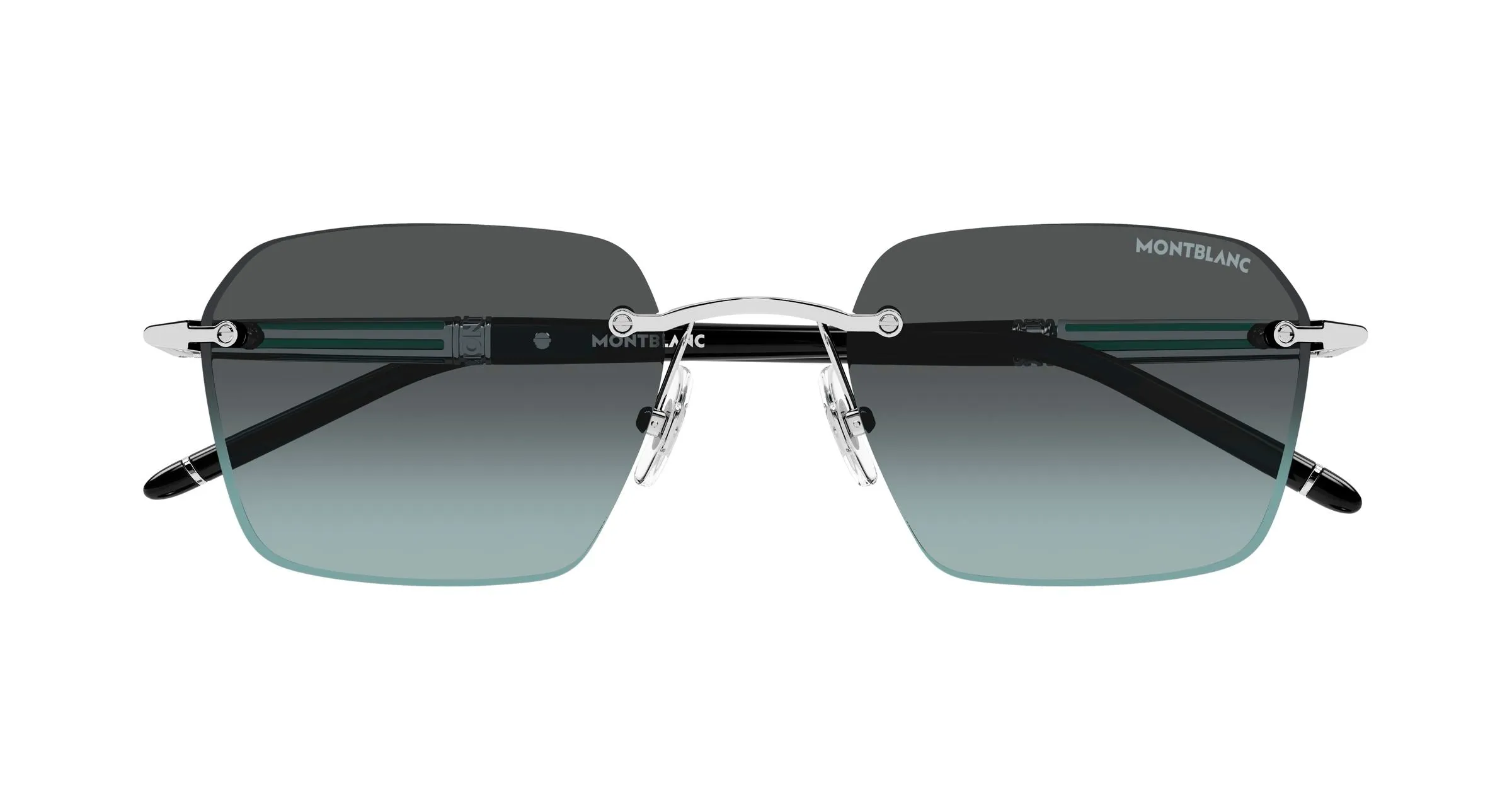 Montblanc MB0526S 002 Occhiali da sole Metallo Argento Grigio Squadrata Sfumato - immagine 2