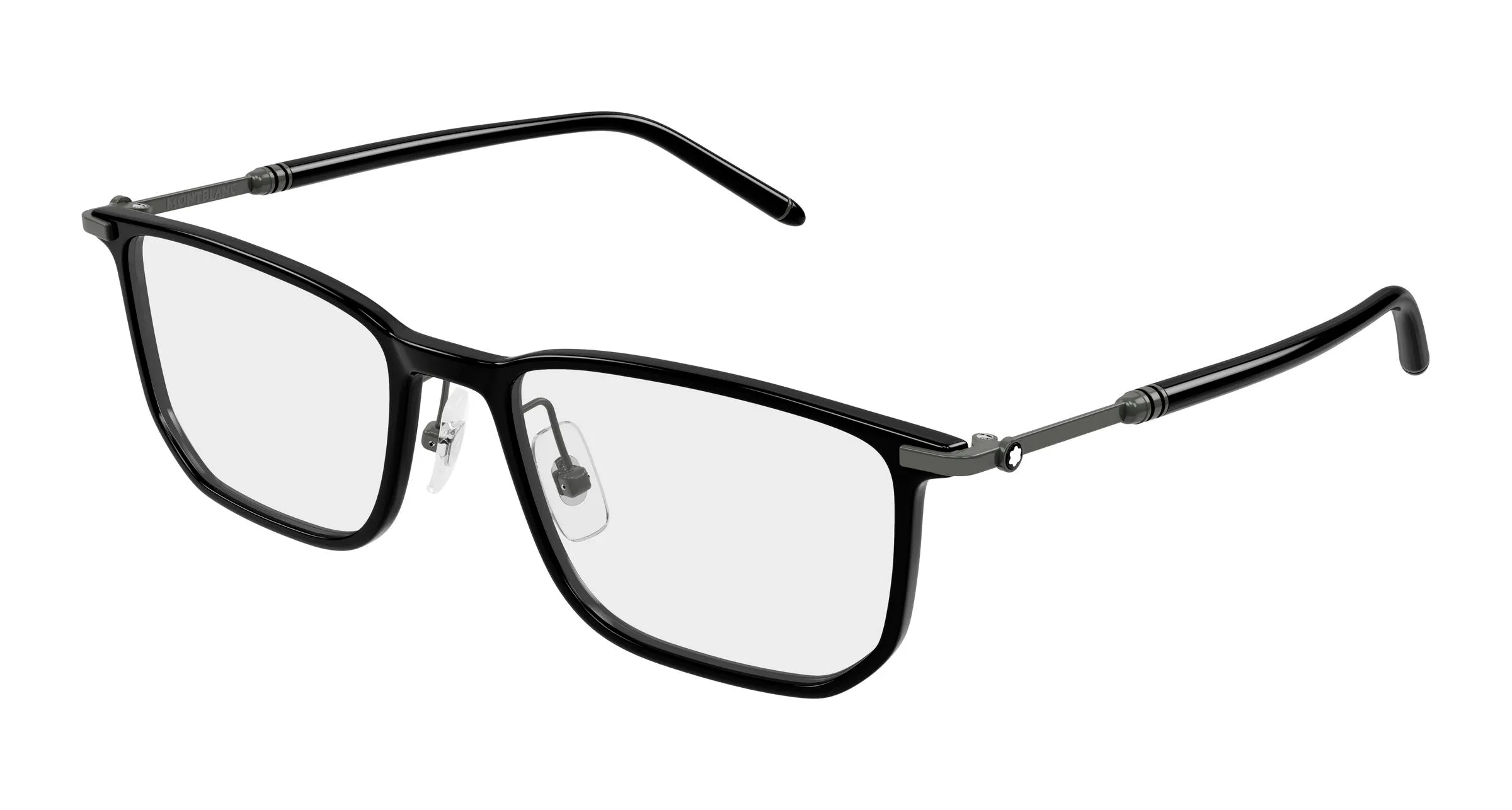 Montblanc MB0523O 001 Montature da vista Iniettato Nero Trasparente Squadrata - immagine 1