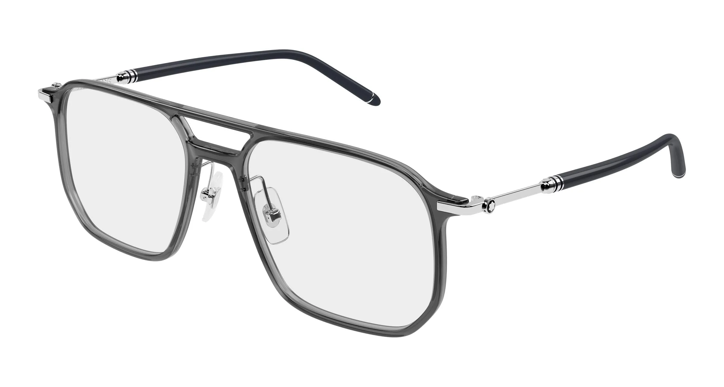 Montblanc MB0522O 002 Montature da vista Iniettato Grigio Trasparente Pilot - immagine 1
