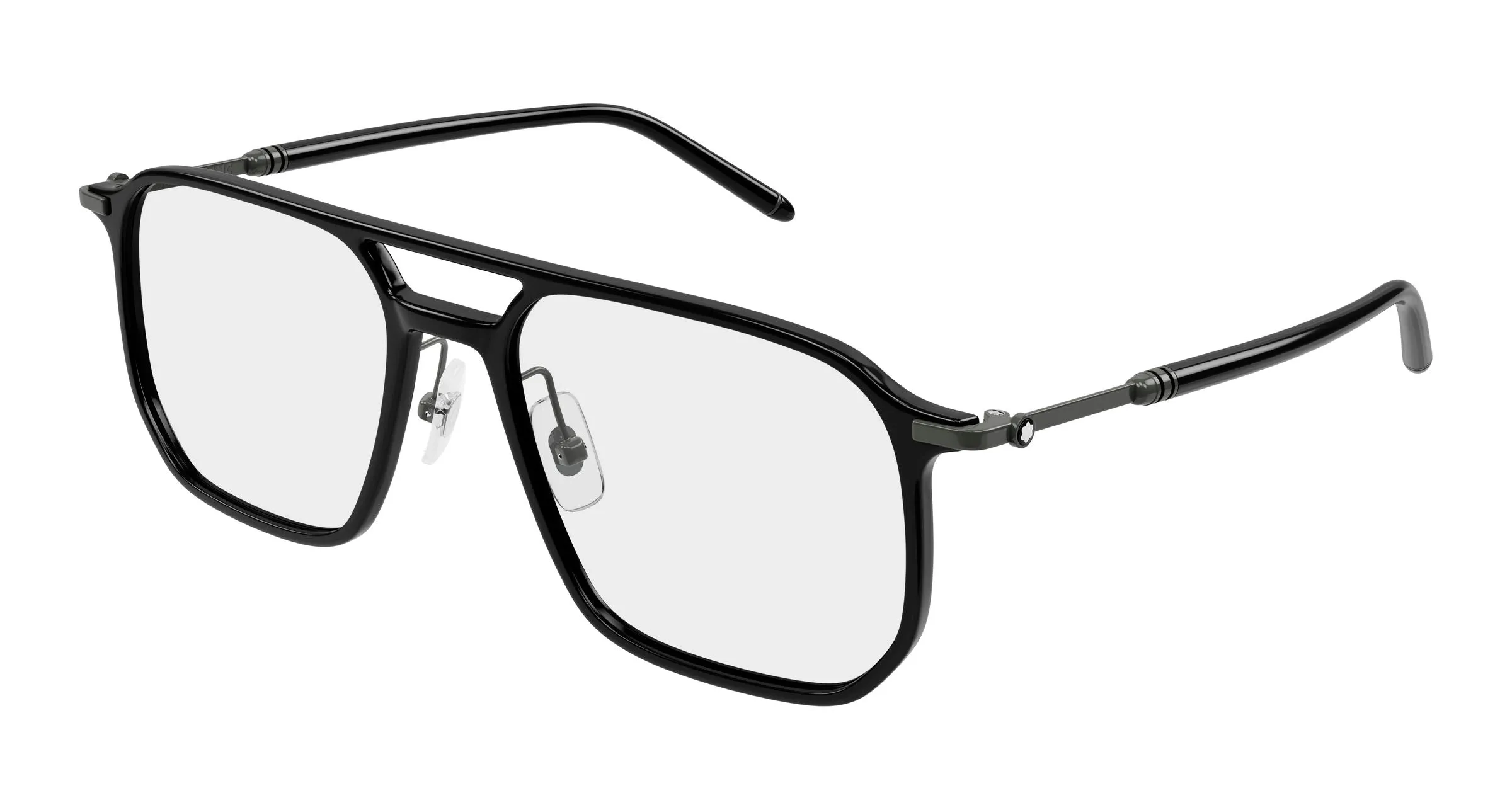 Montblanc MB0522O 001 Montature da vista Iniettato Nero Trasparente Pilot - immagine 1