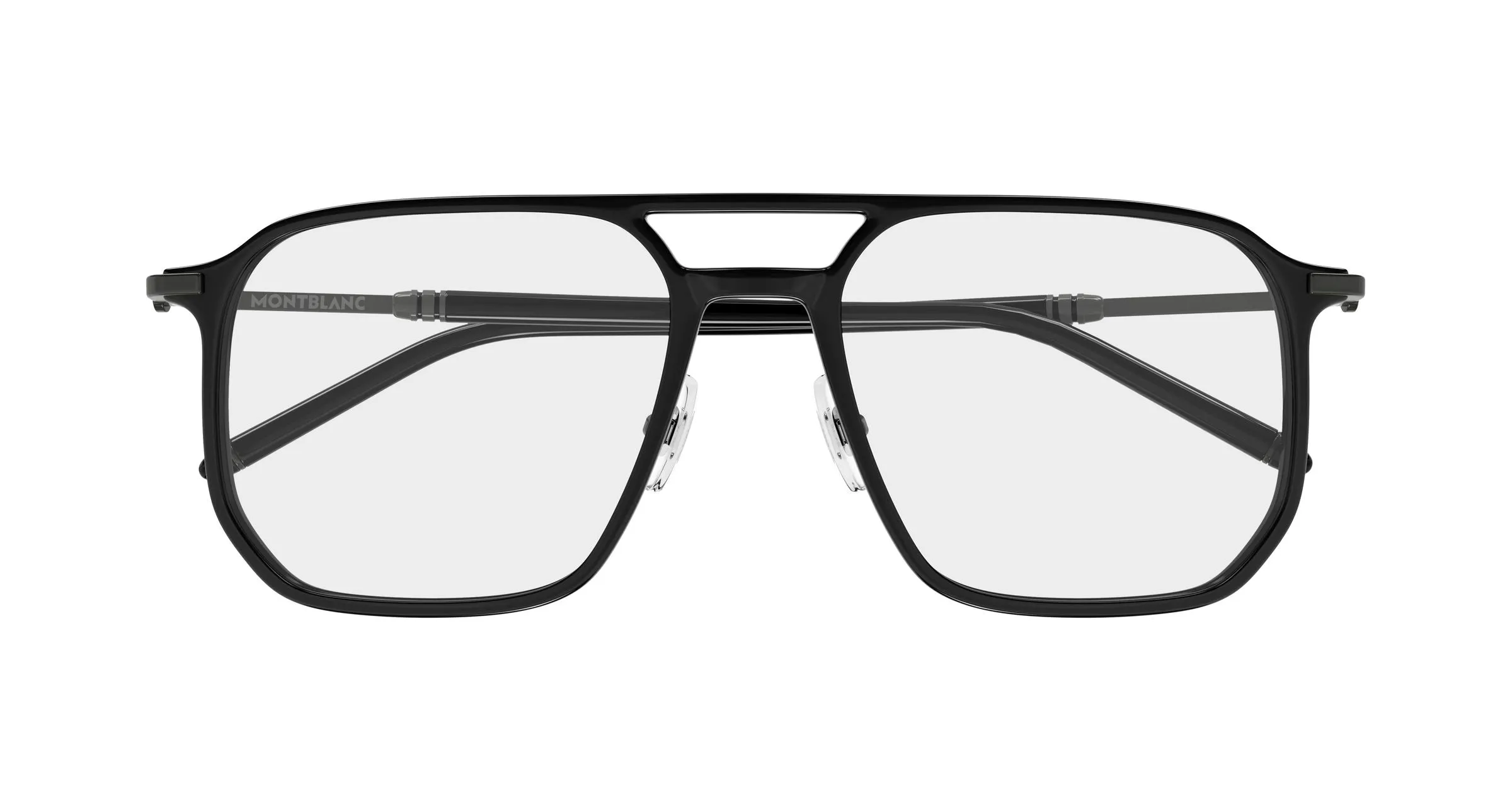 Montblanc MB0522O 001 Montature da vista Iniettato Nero Trasparente Pilot - immagine 2