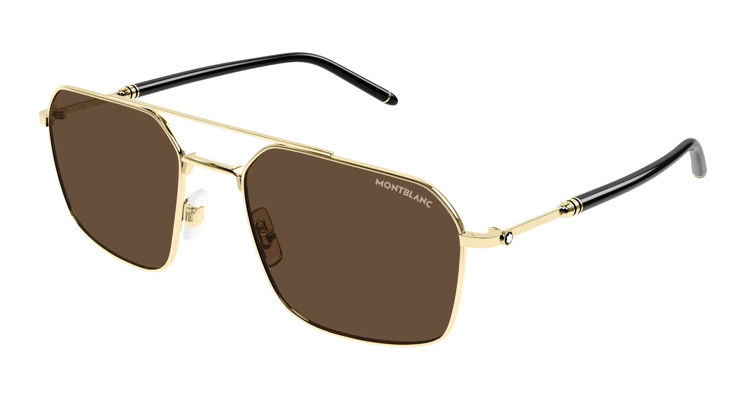 Montblanc MB0521S 002 Occhiali da sole Metallo Oro Marrone Pilot - immagine 1