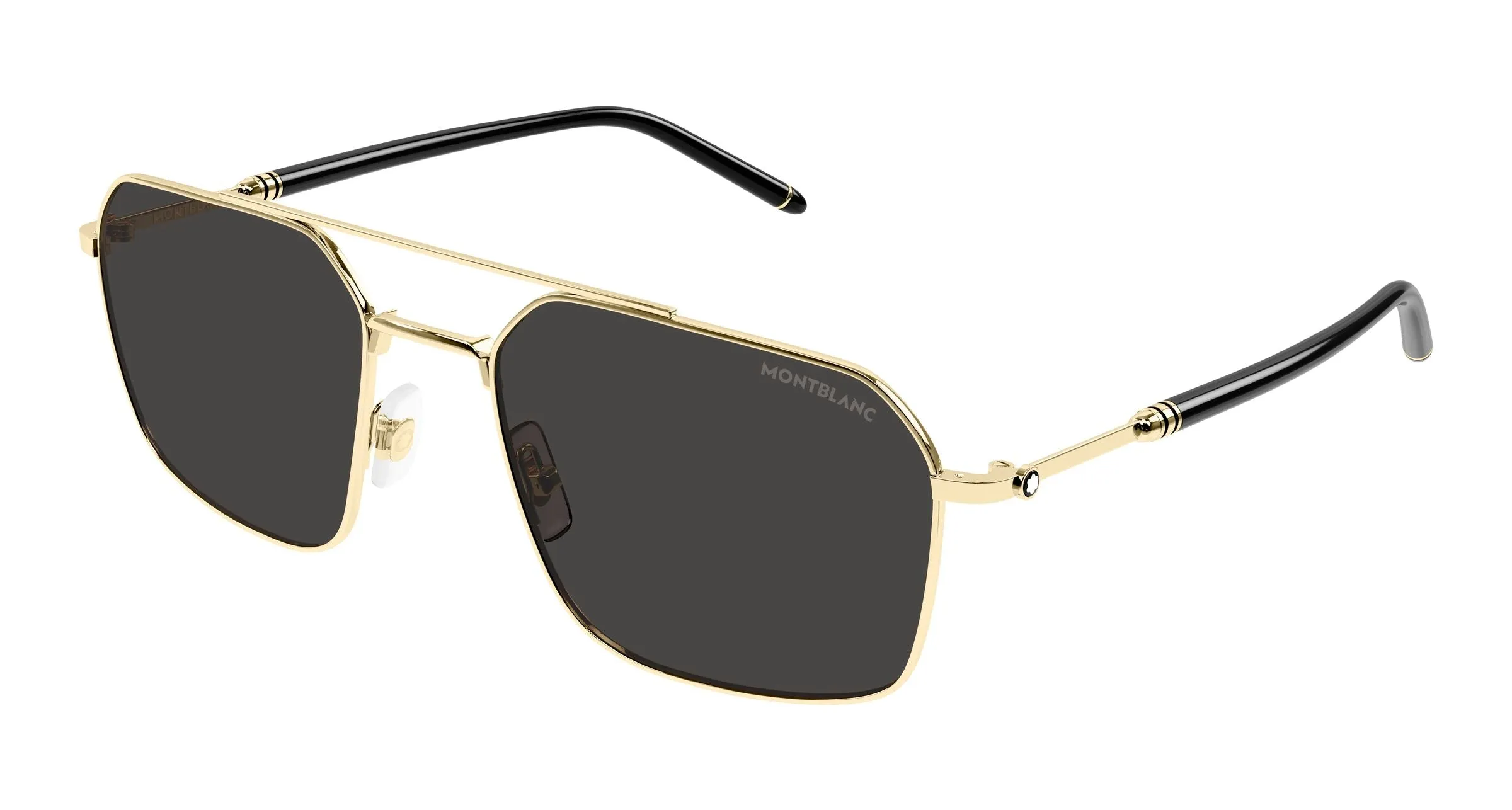 Montblanc MB0521S 001 Occhiali da sole Metallo Oro Grigio Pilot - immagine 1