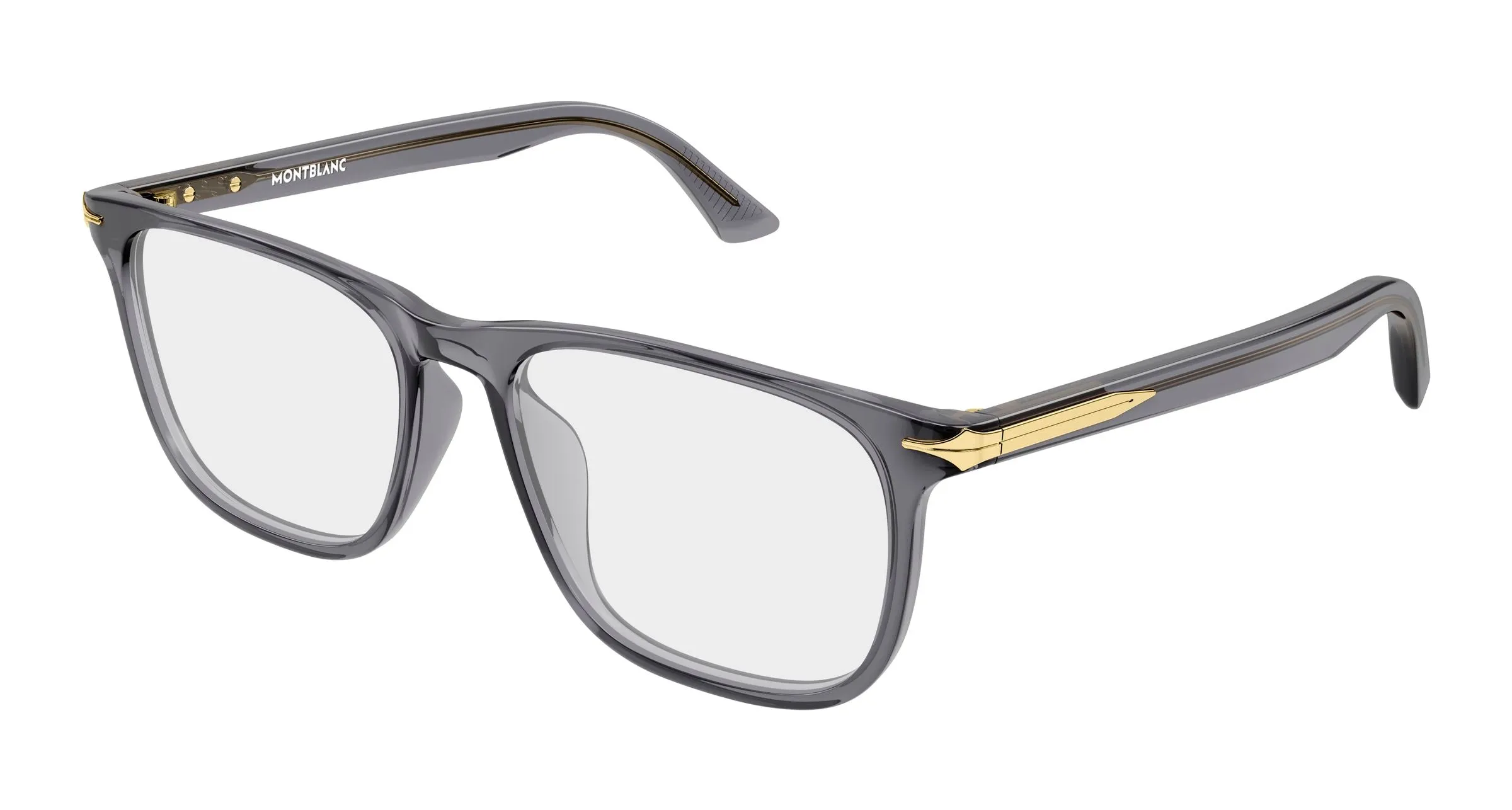 Montblanc MB0520OL 010 Montature da vista Acetato Grigio Trasparente Squadrata - immagine 1