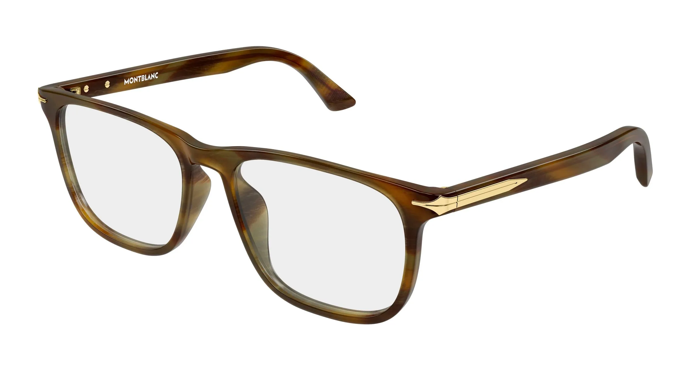 Montblanc MB0520OL 009 Montature da vista Acetato Verde Trasparente Squadrata - immagine 1