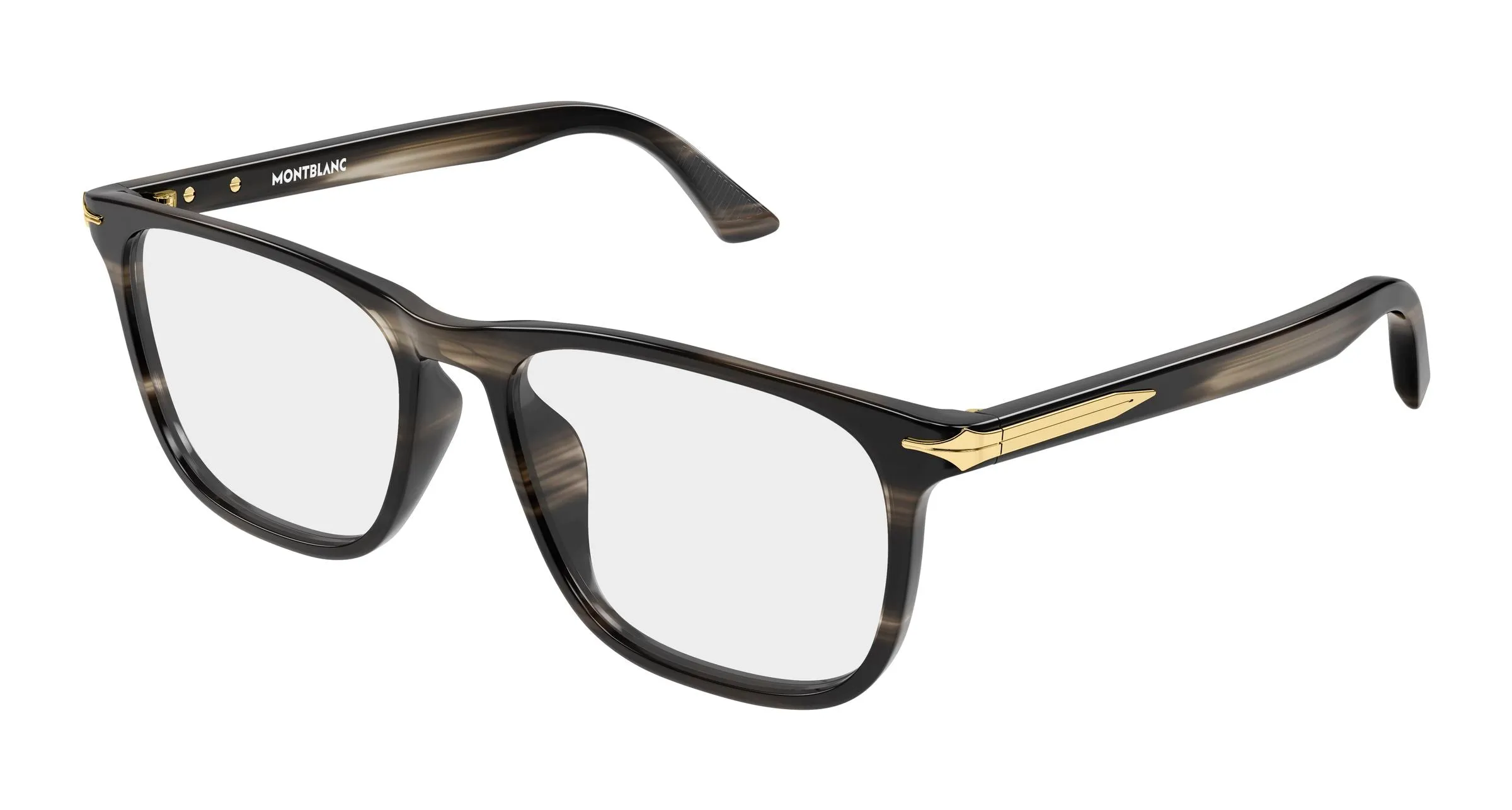 Montblanc MB0520OL 003 Montature da vista Acetato Grigio Trasparente Squadrata - immagine 1