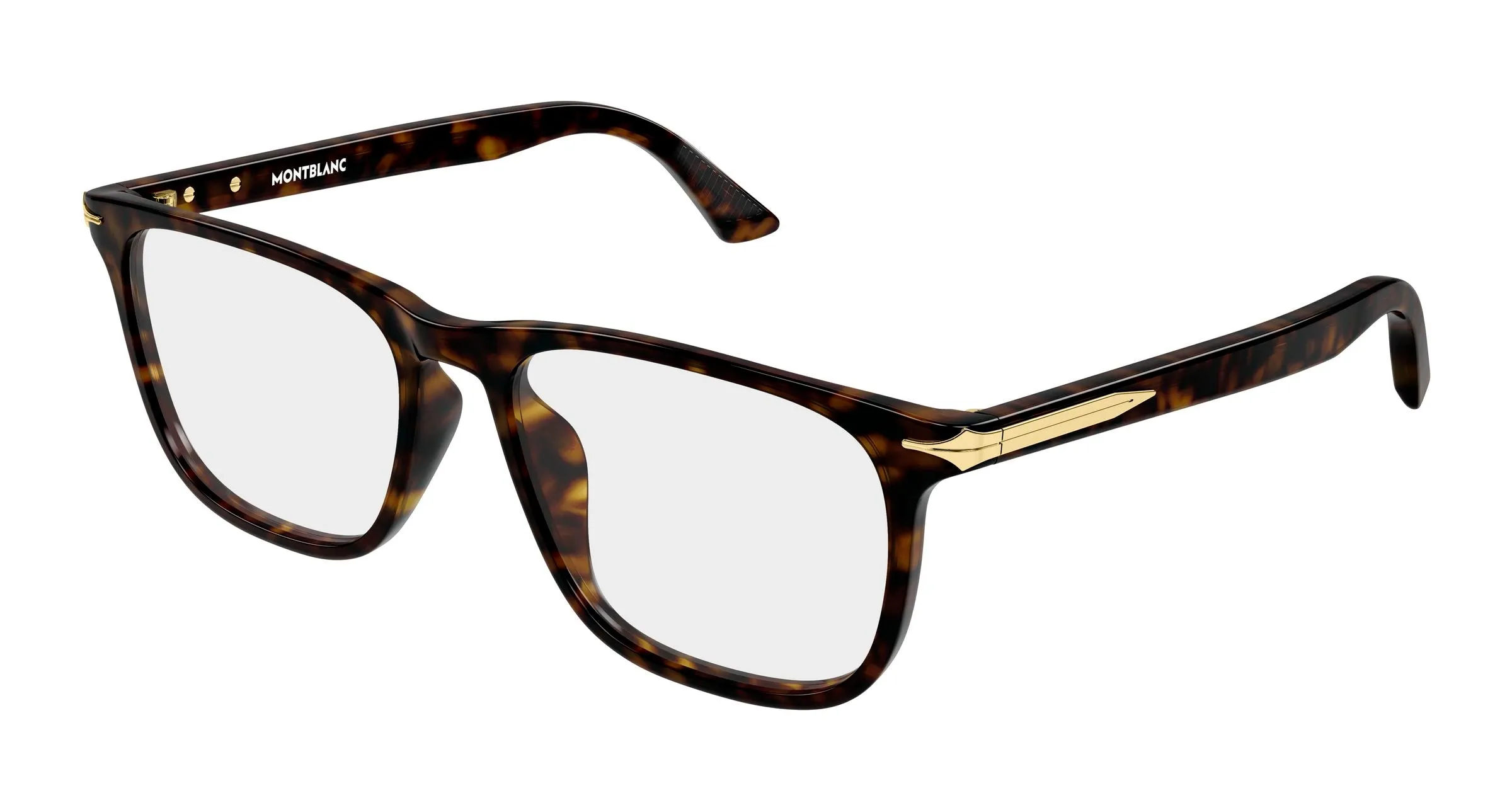 Montblanc MB0520OL 002 Montature da vista Acetato Havana Trasparente Squadrata - immagine 1
