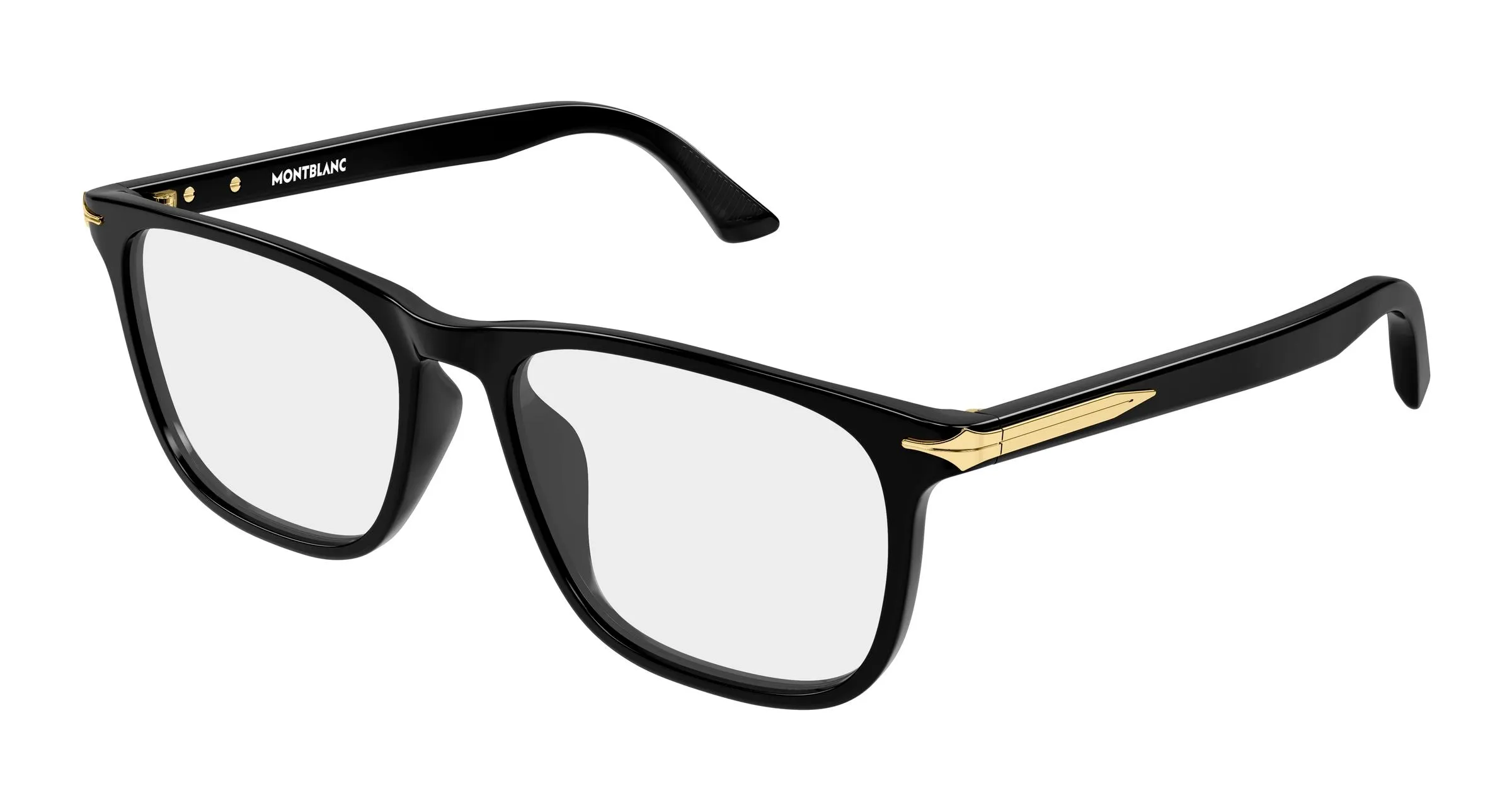 Montblanc MB0520OL 001 Montature da vista Acetato Nero Trasparente Squadrata - immagine 1