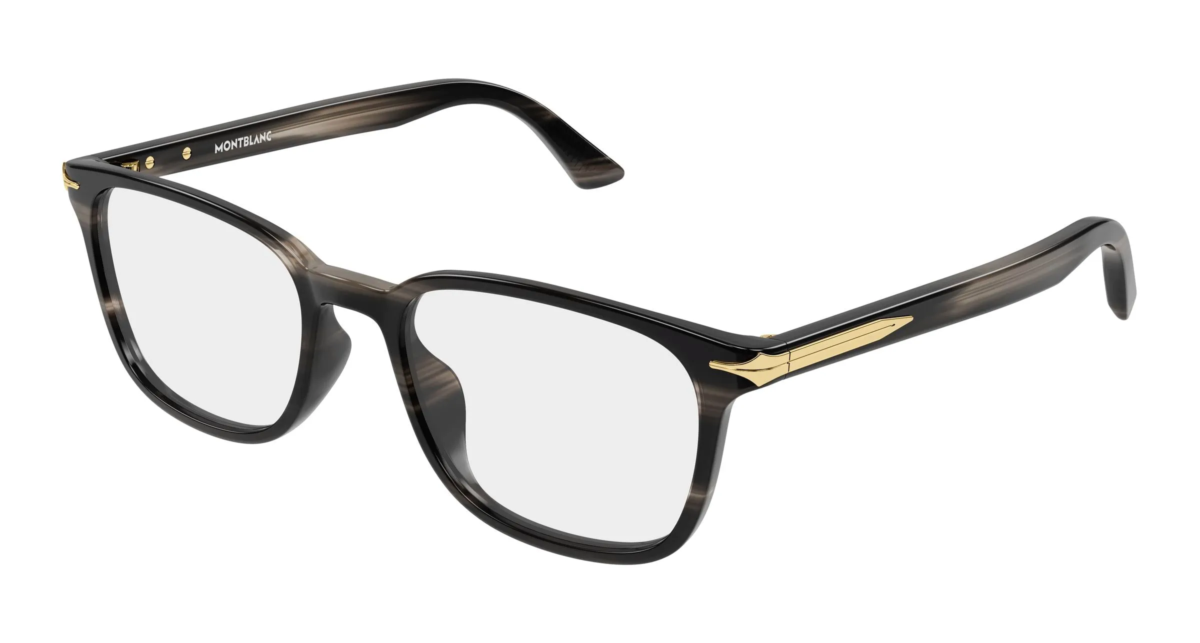Montblanc MB0519OA 003 Montature da vista Acetato Grigio Trasparente Squadrata - immagine 1