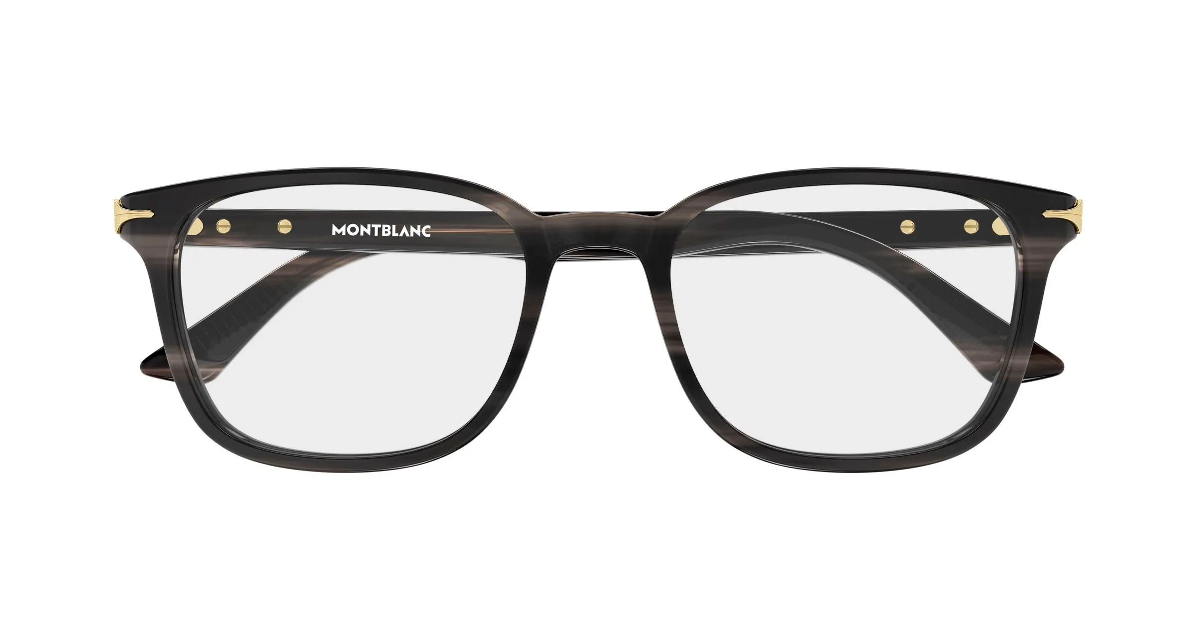 Montblanc MB0519OA 003 Montature da vista Acetato Grigio Trasparente Squadrata - immagine 2