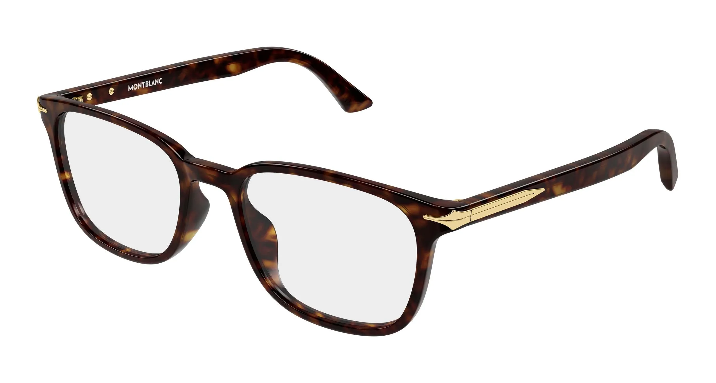 Montblanc MB0519OA 002 Montature da vista Acetato Havana Trasparente Squadrata - immagine 1