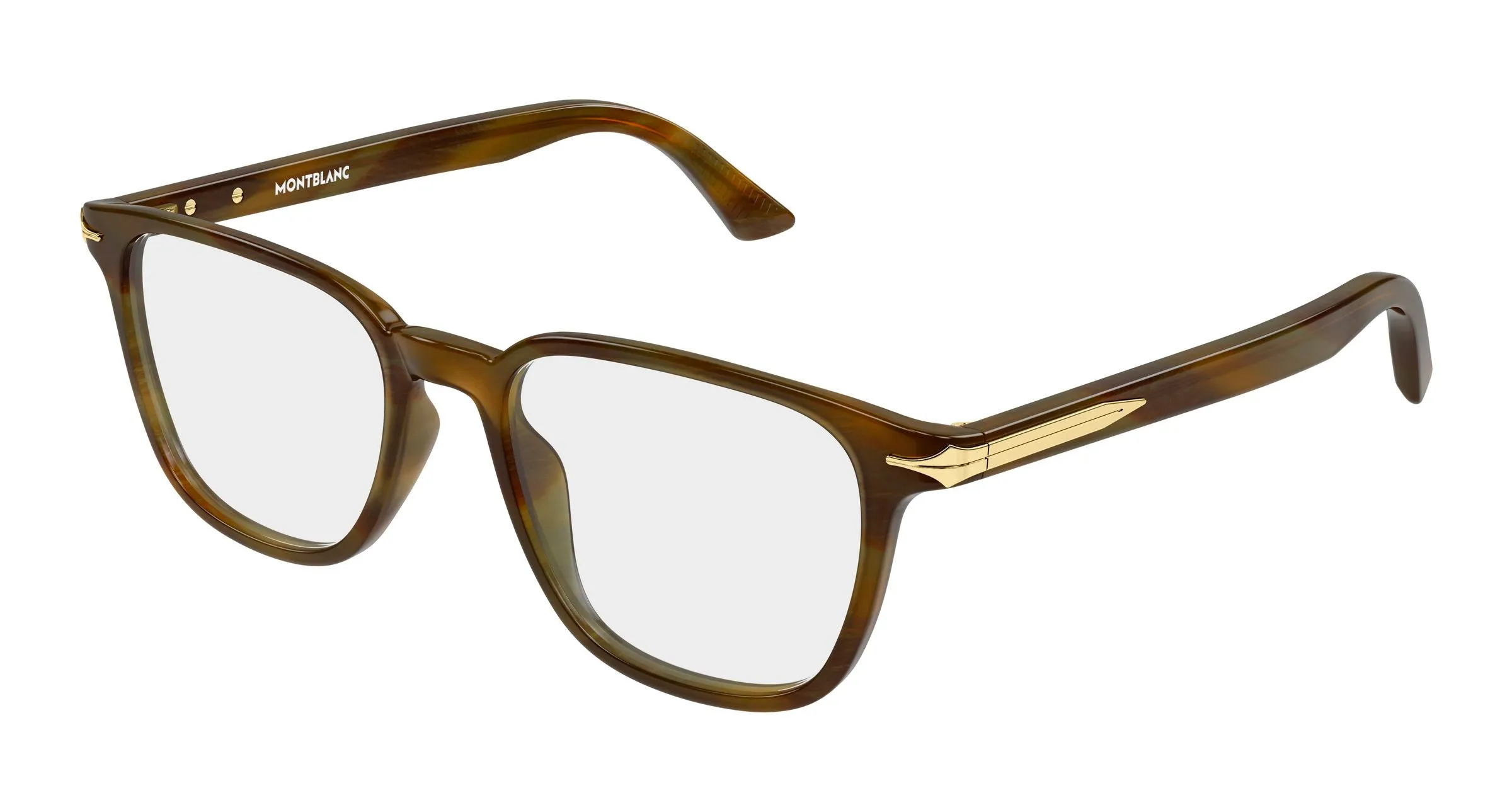 Montblanc MB0517O 004 Montature da vista Acetato Verde Trasparente Squadrata - immagine 1