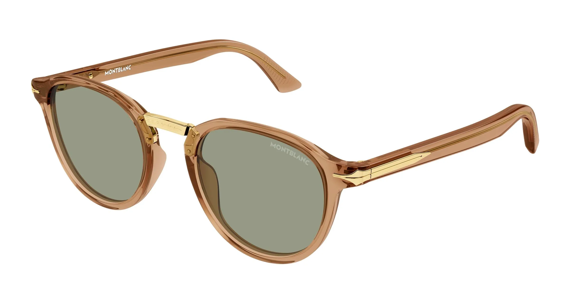Montblanc MB0515S 004 Occhiali da sole Acetato Arancione Verde Rotonda - immagine 1