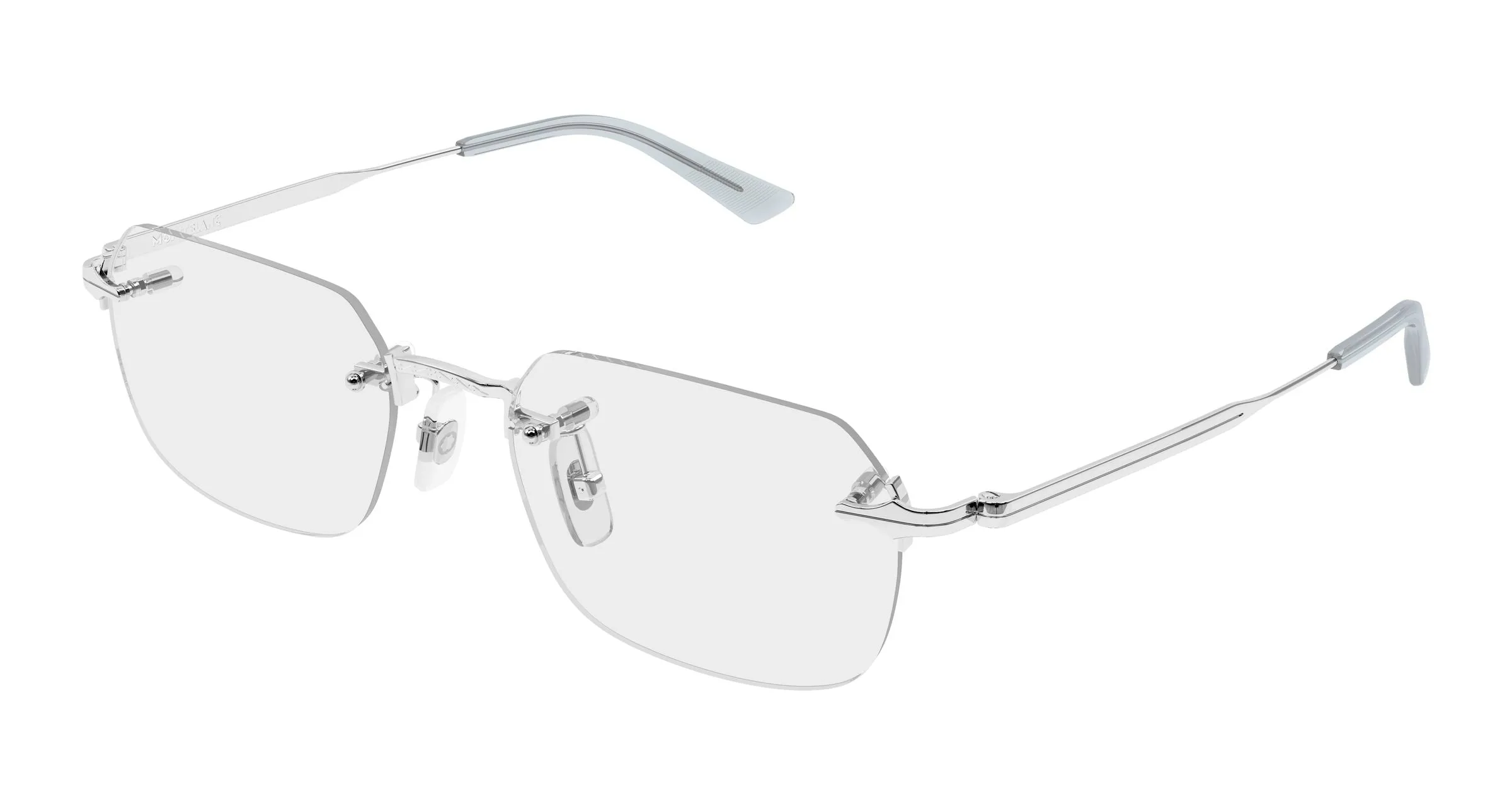 Montblanc MB0514O 003 Montature da vista Metallo Argento Trasparente Squadrata - immagine 1
