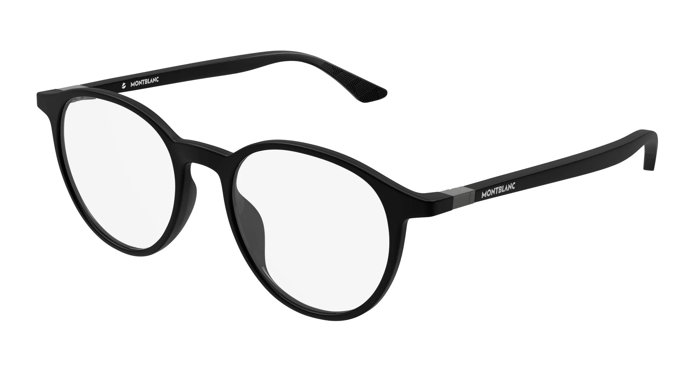 Montblanc MB0512O 002 Montature da vista Acetato Nero Trasparente Rotonda - immagine 1