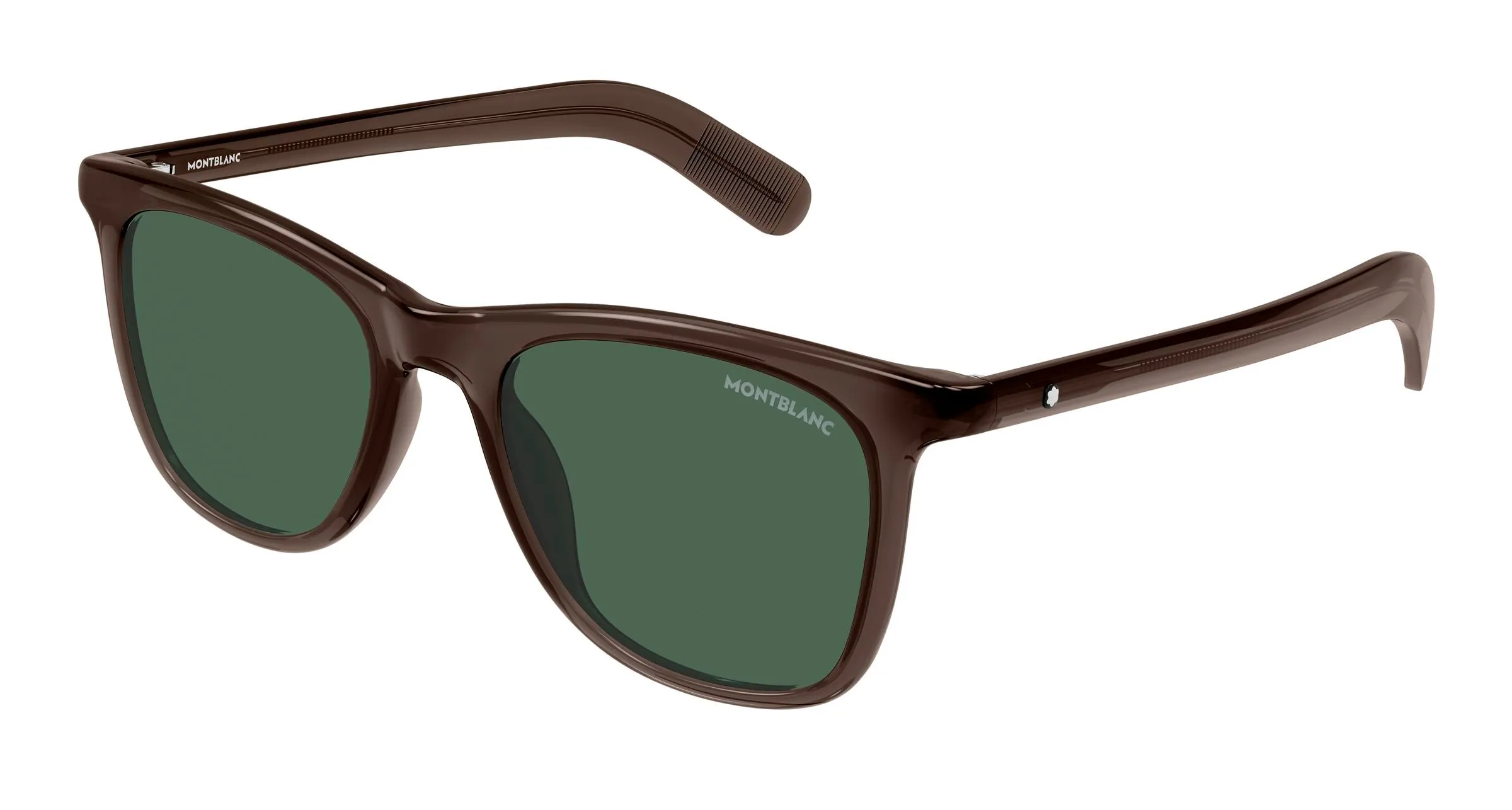 Montblanc MB0496S 002 Occhiali da sole Acetato Marrone Verde Squadrata - immagine 1
