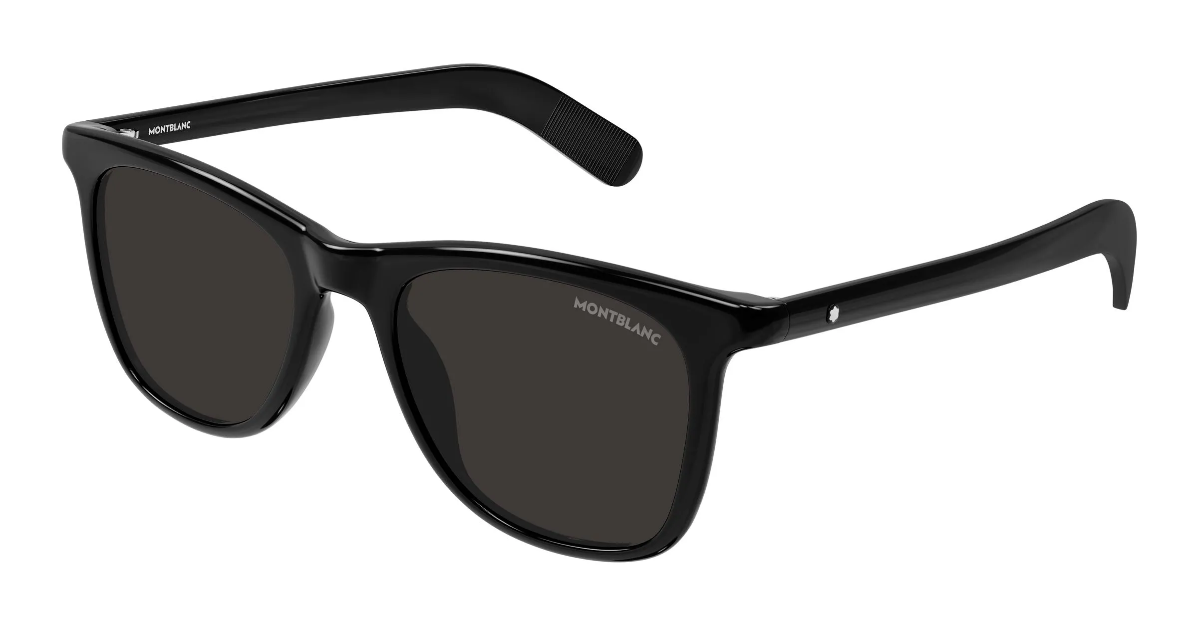 Montblanc MB0496S 001 Occhiali da sole Acetato Nero Grigio Squadrata - immagine 1