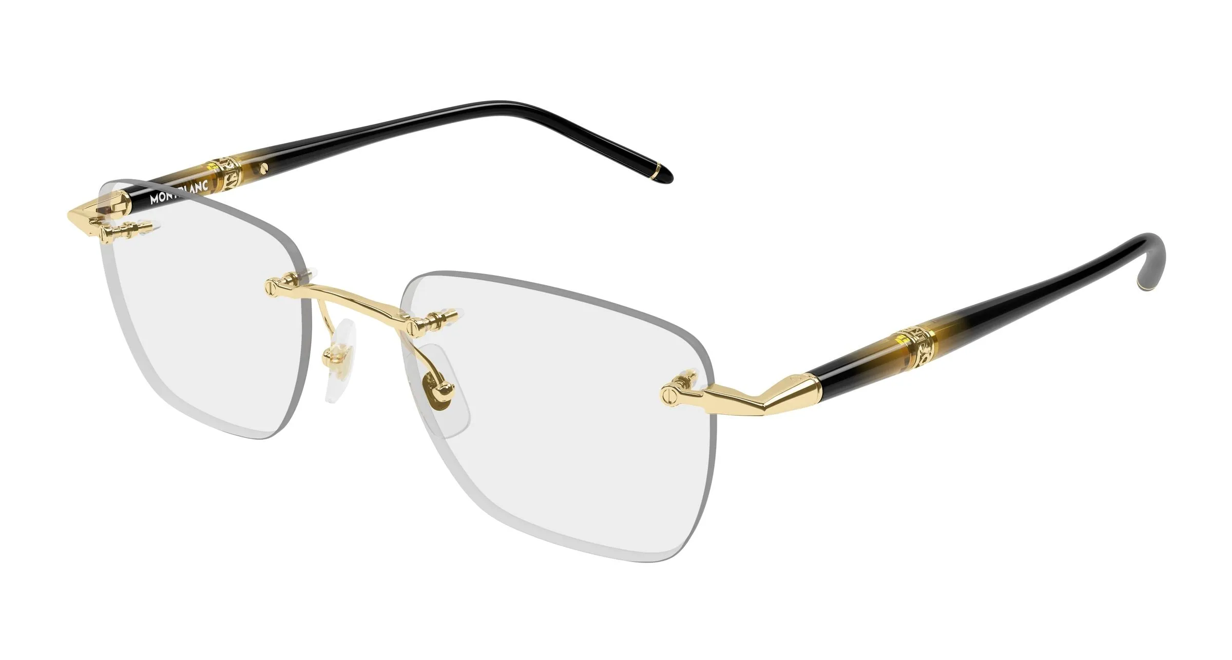 Montblanc MB0346O 005 Montature da vista Metallo Oro Trasparente Squadrata - immagine 1