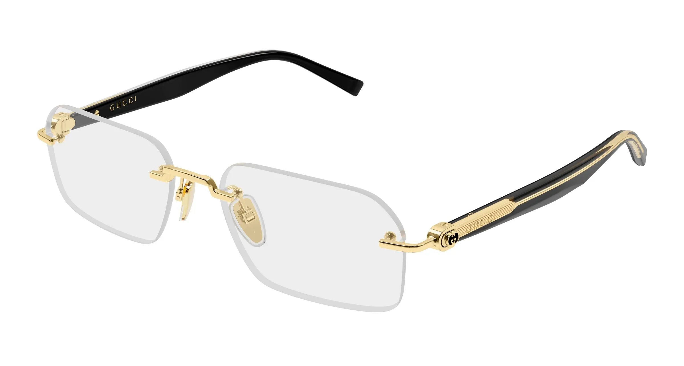 Gucci GG2260O 001 Montature da vista Metallo Oro Trasparente Squadrata - immagine 1