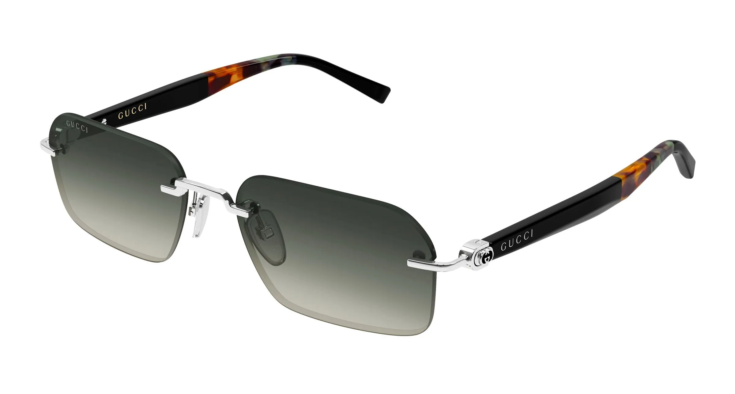 Gucci GG2259S 003 Occhiali da sole Metallo Argento Grigio Squadrata Sfumato - immagine 1
