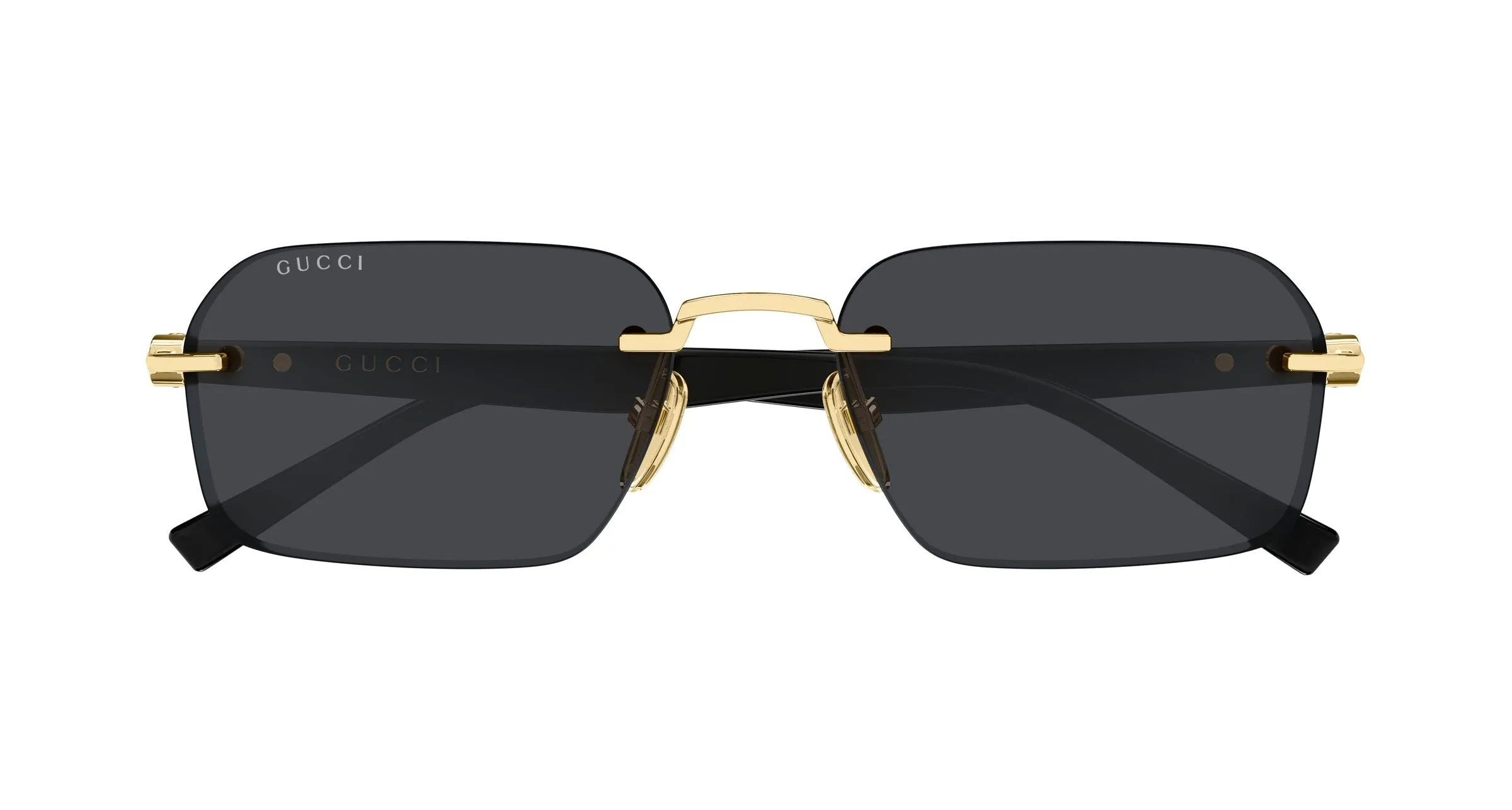 Gucci GG2259S 001 Occhiali da sole Metallo Oro Grigio Squadrata - immagine 2
