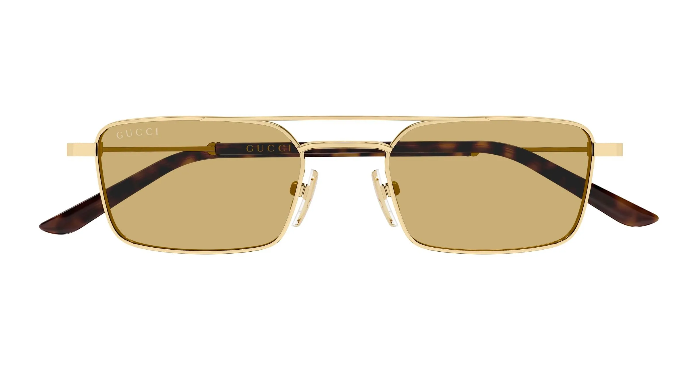 Gucci GG2258S 003 Occhiali da sole Metallo Oro Marrone Squadrata - immagine 2