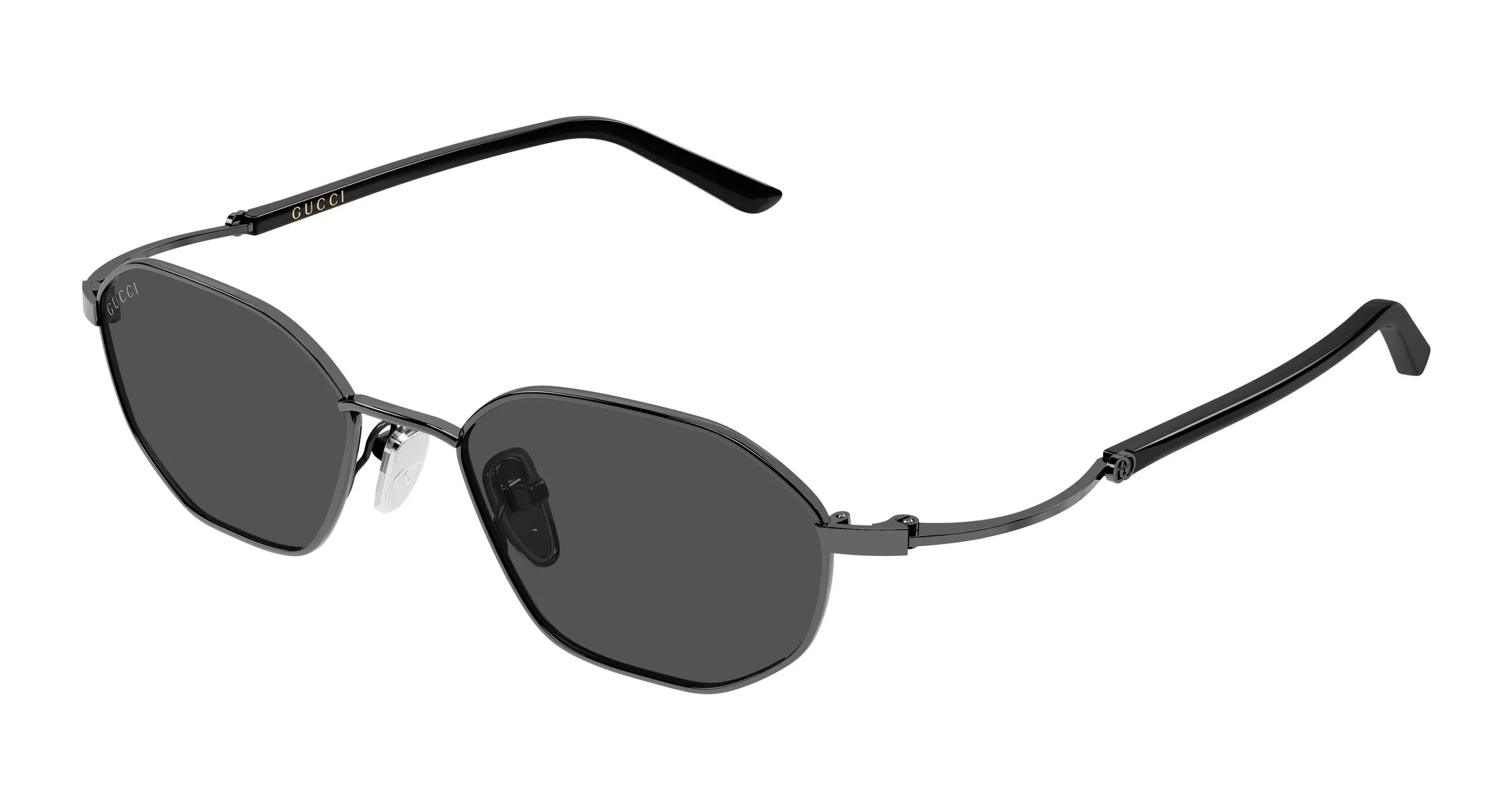 Gucci GG2257S 001 Occhiali da sole Metallo Rutenio Grigio Geometrica - immagine 1