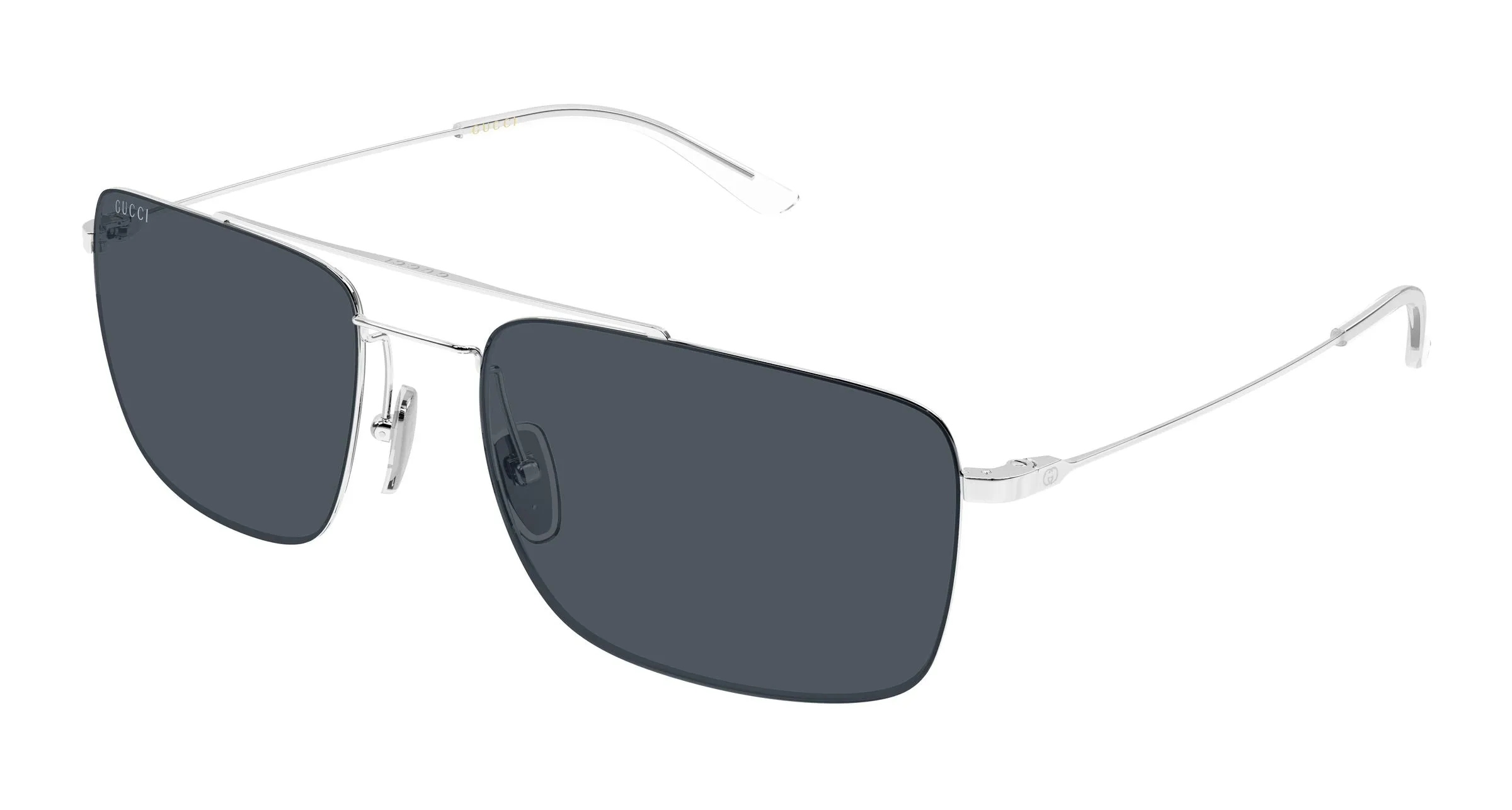 Gucci GG2256SA 002 Occhiali da sole Metallo Argento Grigio Squadrata - immagine 1