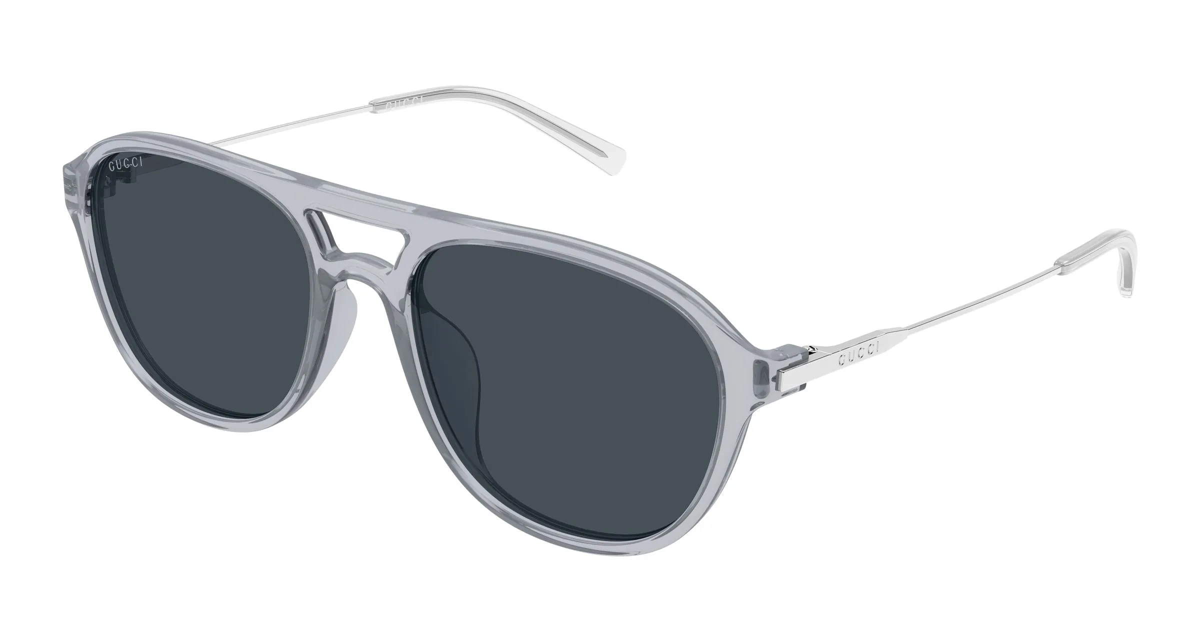 Gucci GG2254SK 004 Occhiali da sole Acetato Grigio Blu Pilot - immagine 1