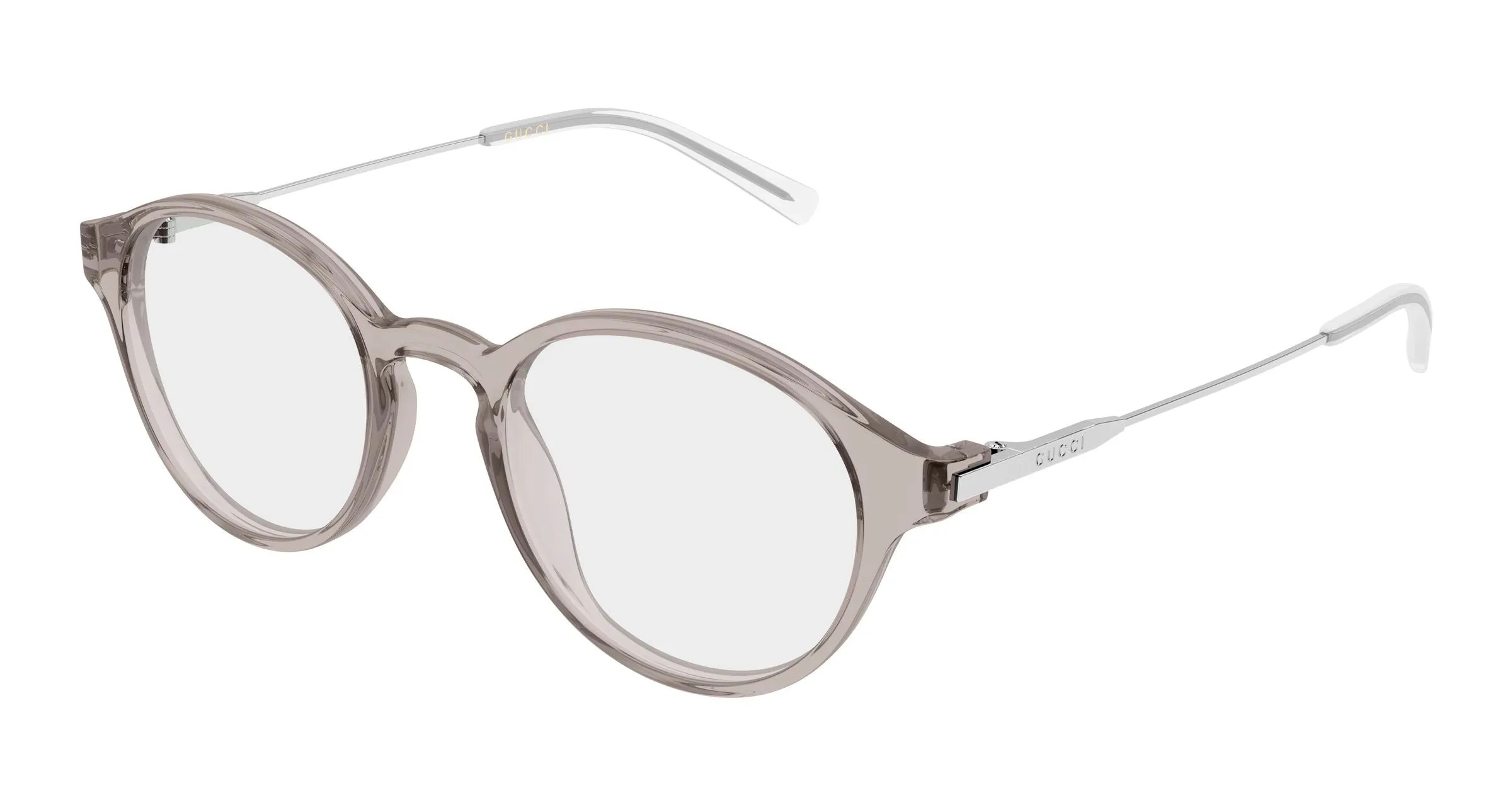 Gucci GG2253O 003 Montature da vista Acetato Grigio Trasparente Rotonda - immagine 1