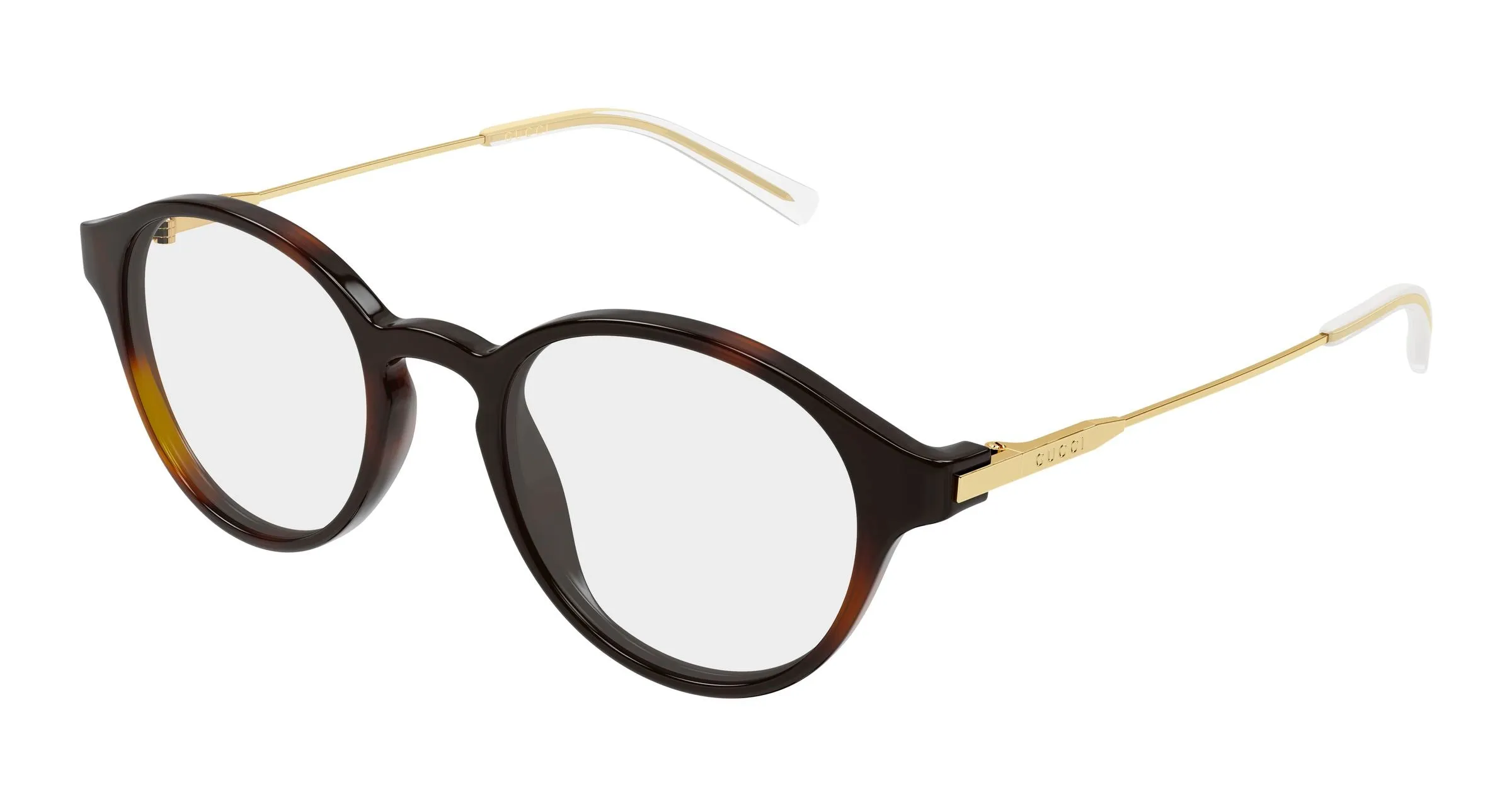 Gucci GG2253O 002 Montature da vista Acetato Havana Trasparente Rotonda - immagine 1