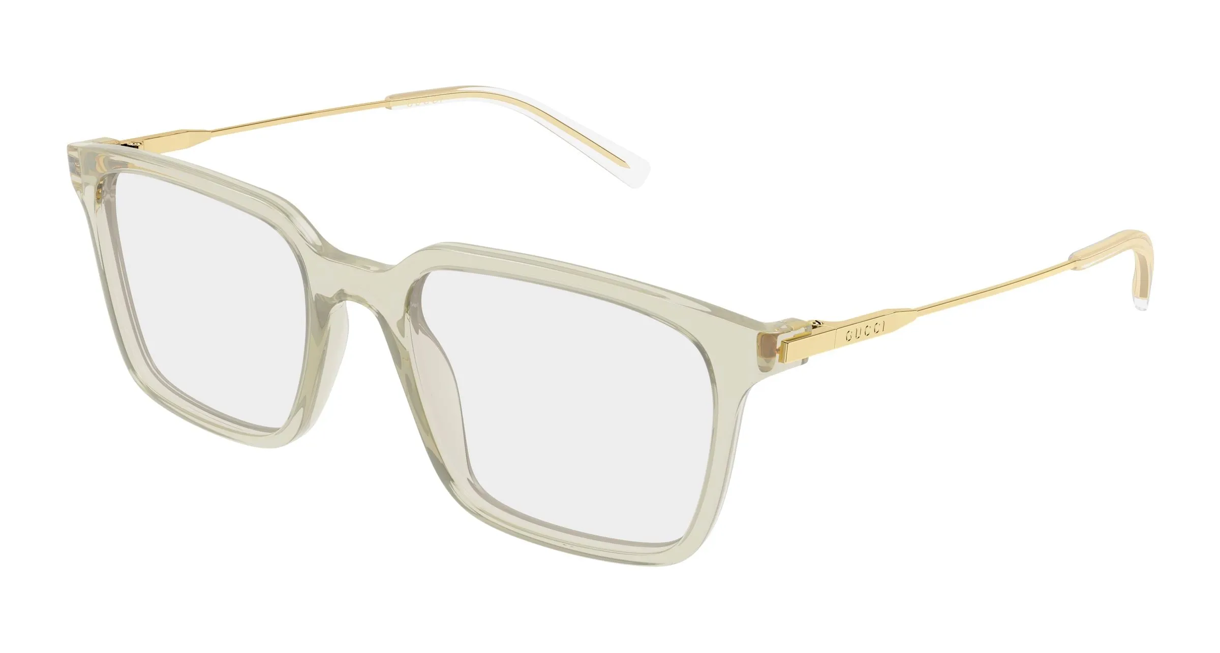Gucci GG2252O 004 Montature da vista Acetato Verde Trasparente Squadrata - immagine 1
