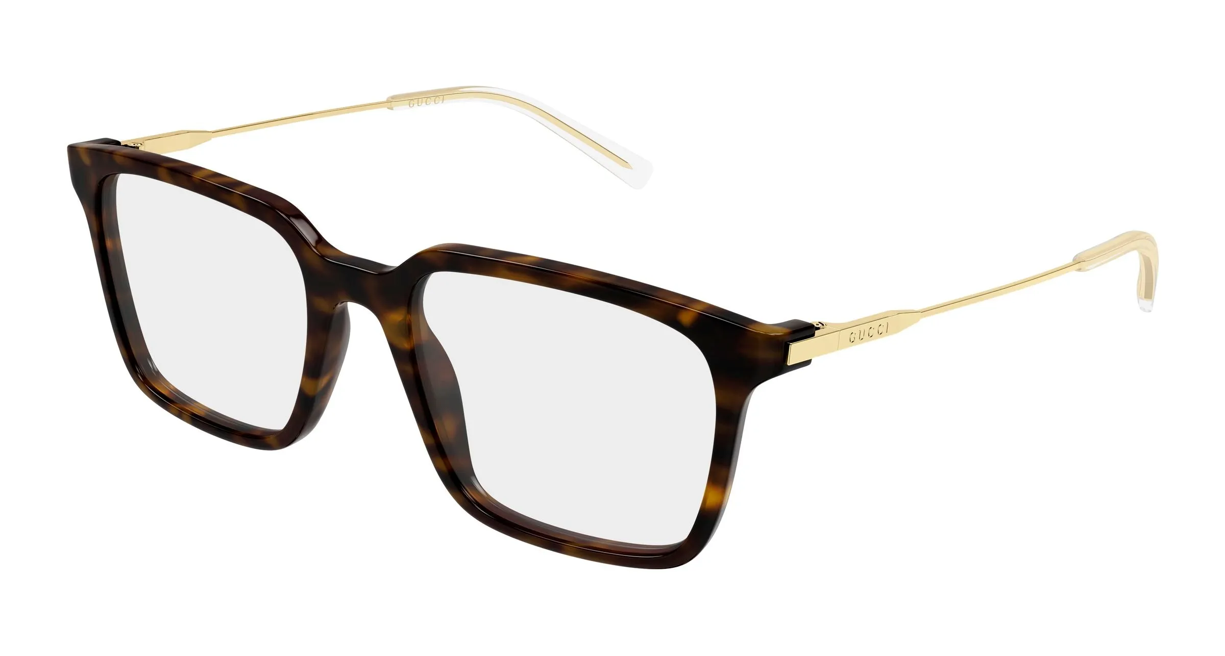 Gucci GG2252O 002 Montature da vista Acetato Havana Trasparente Squadrata - immagine 1