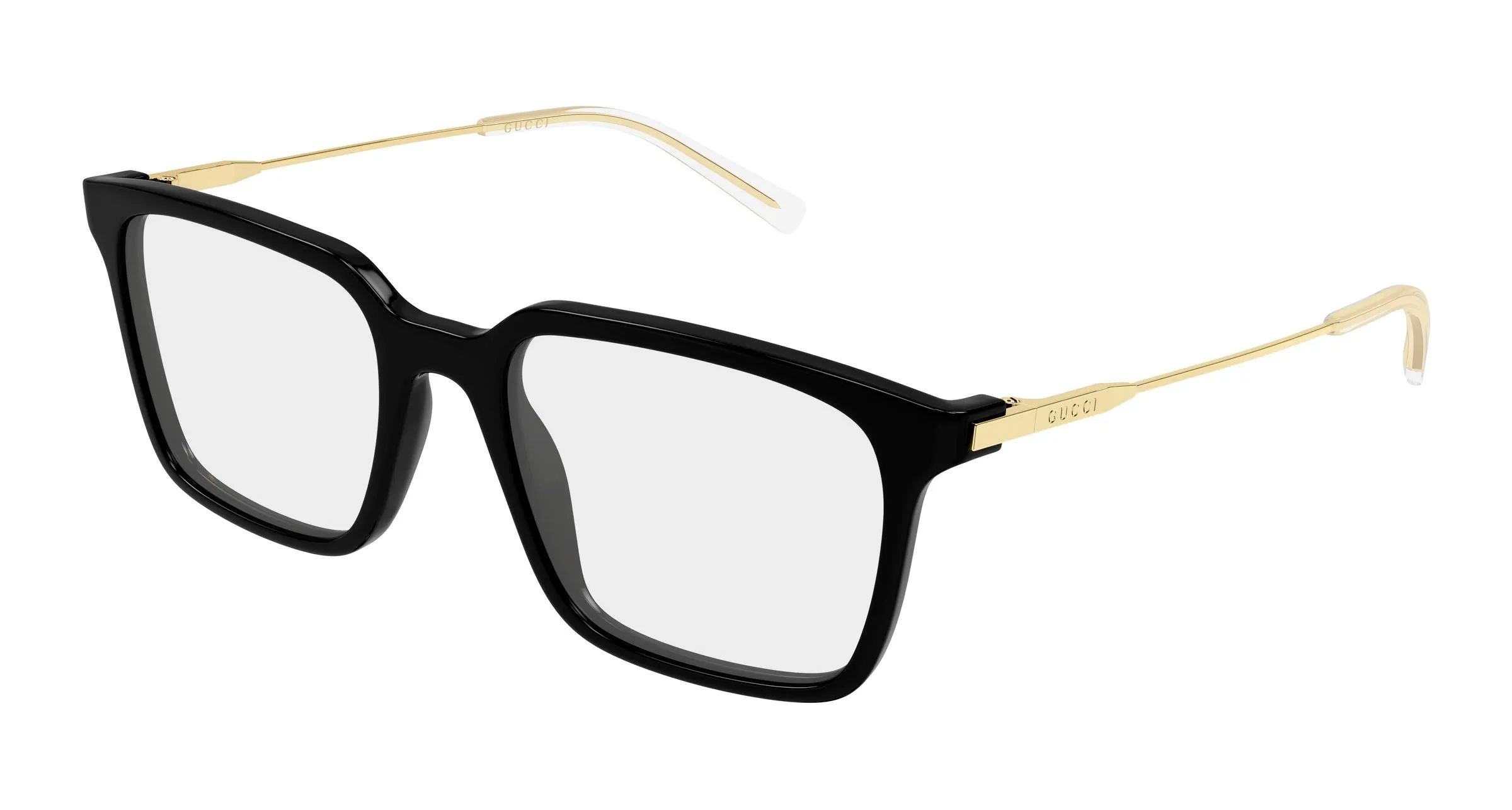 Gucci GG2252O 001 Montature da vista Acetato Nero Trasparente Squadrata - immagine 1