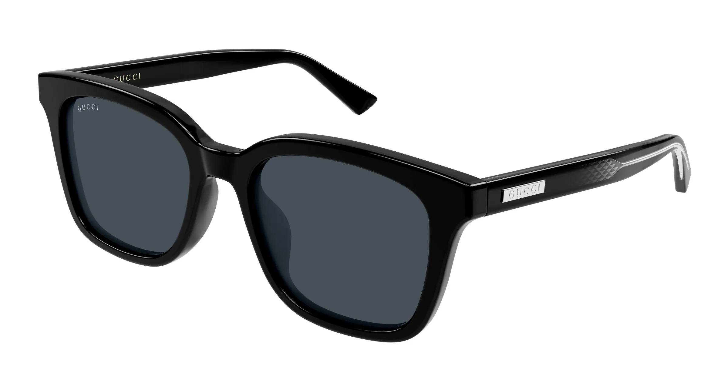 Gucci GG2251SA 001 Occhiali da sole Acetato Nero Blu Squadrata - immagine 1
