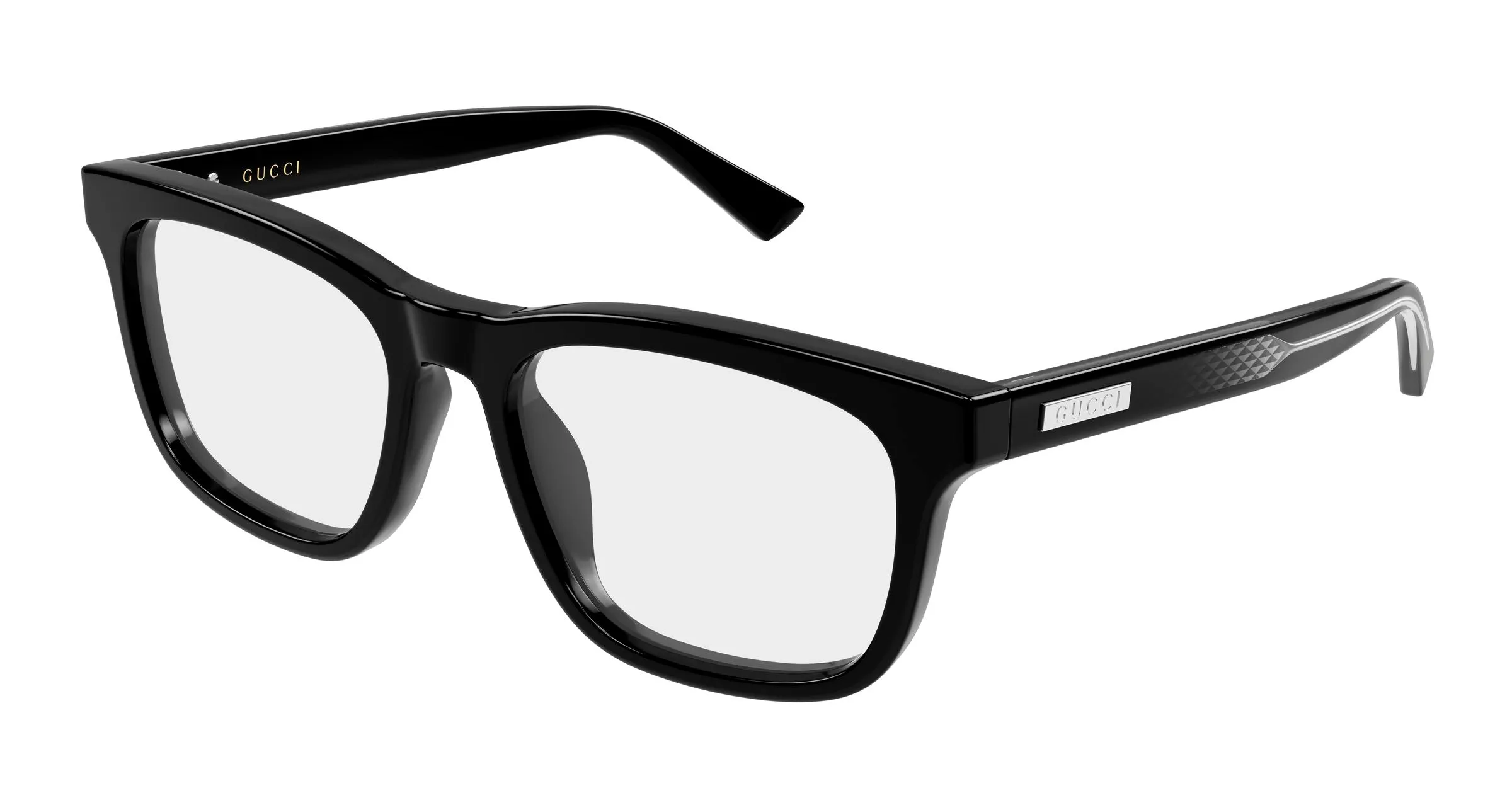 Gucci GG2250OL 001 Montature da vista Acetato Nero Trasparente Squadrata - immagine 1