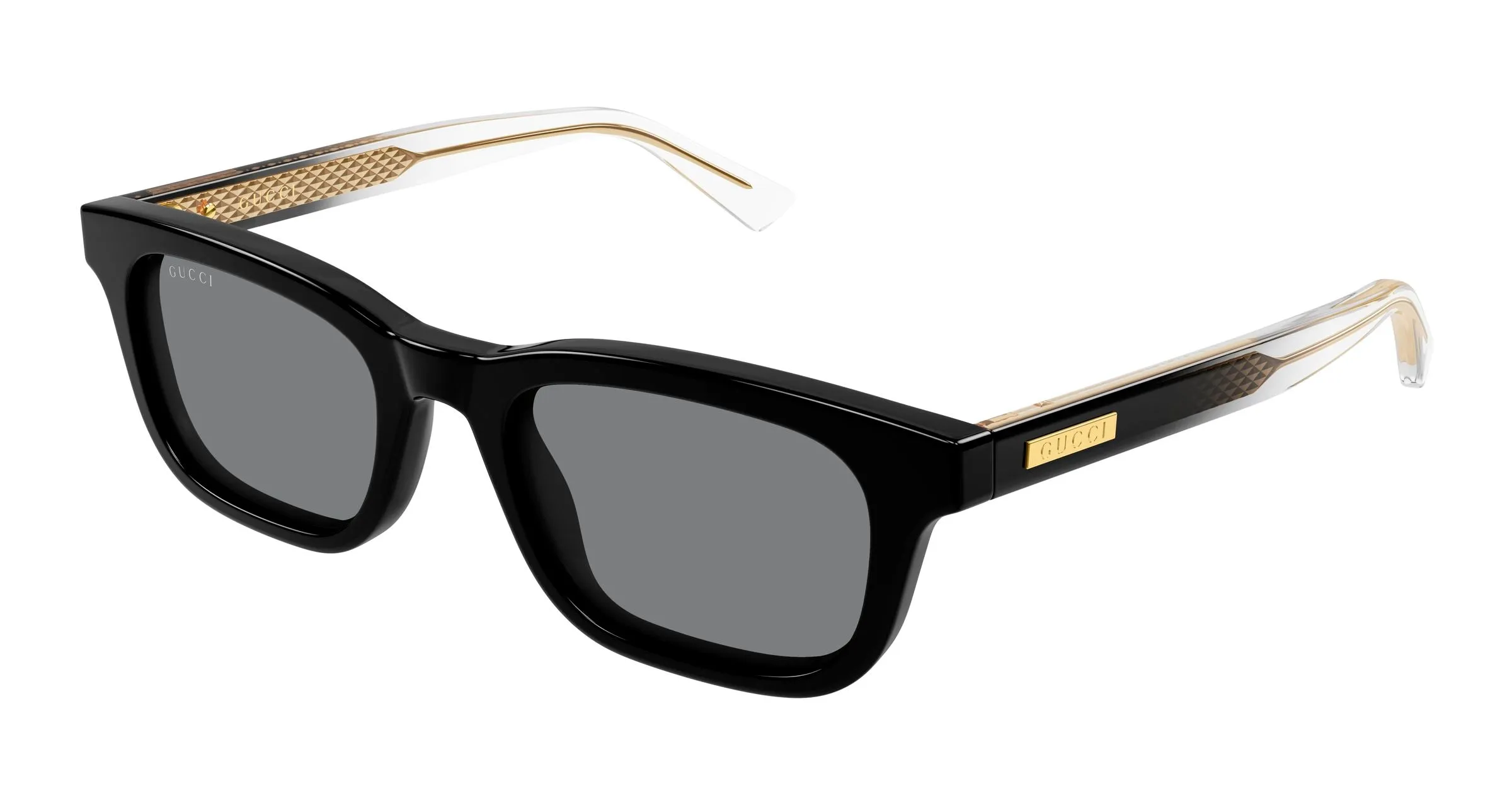 Gucci GG2248S 003 Occhiali da sole Acetato Nero Grigio Squadrata - immagine 1