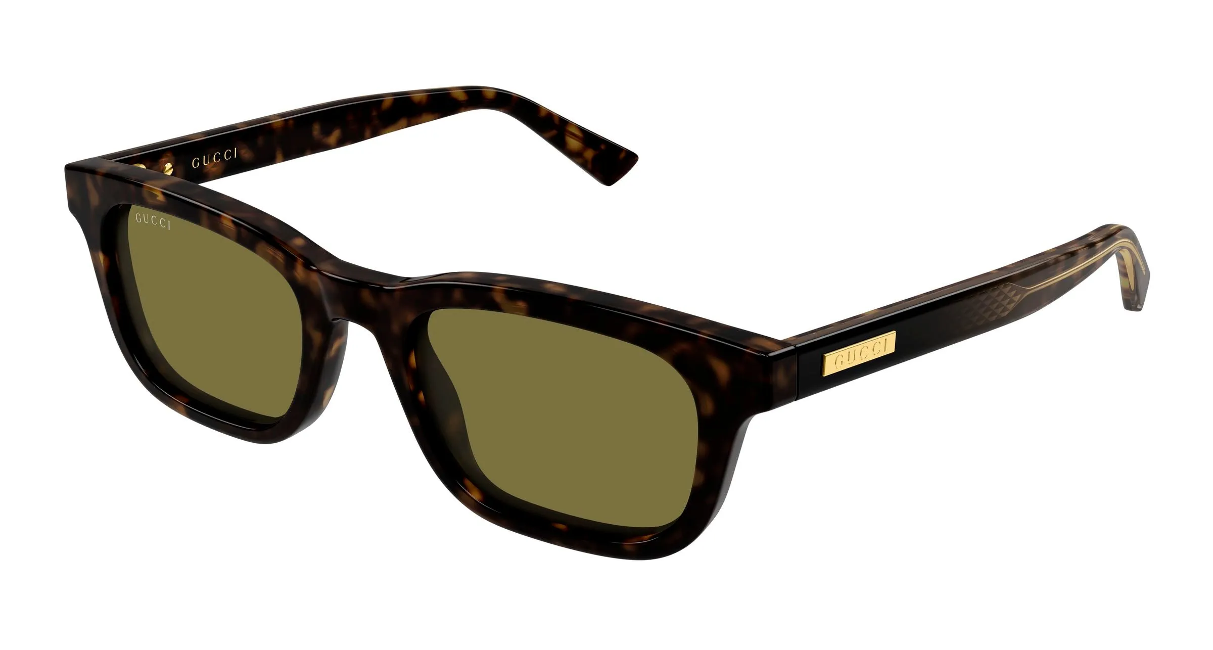 Gucci GG2248S 002 Occhiali da sole Acetato Havana Verde Squadrata - immagine 1