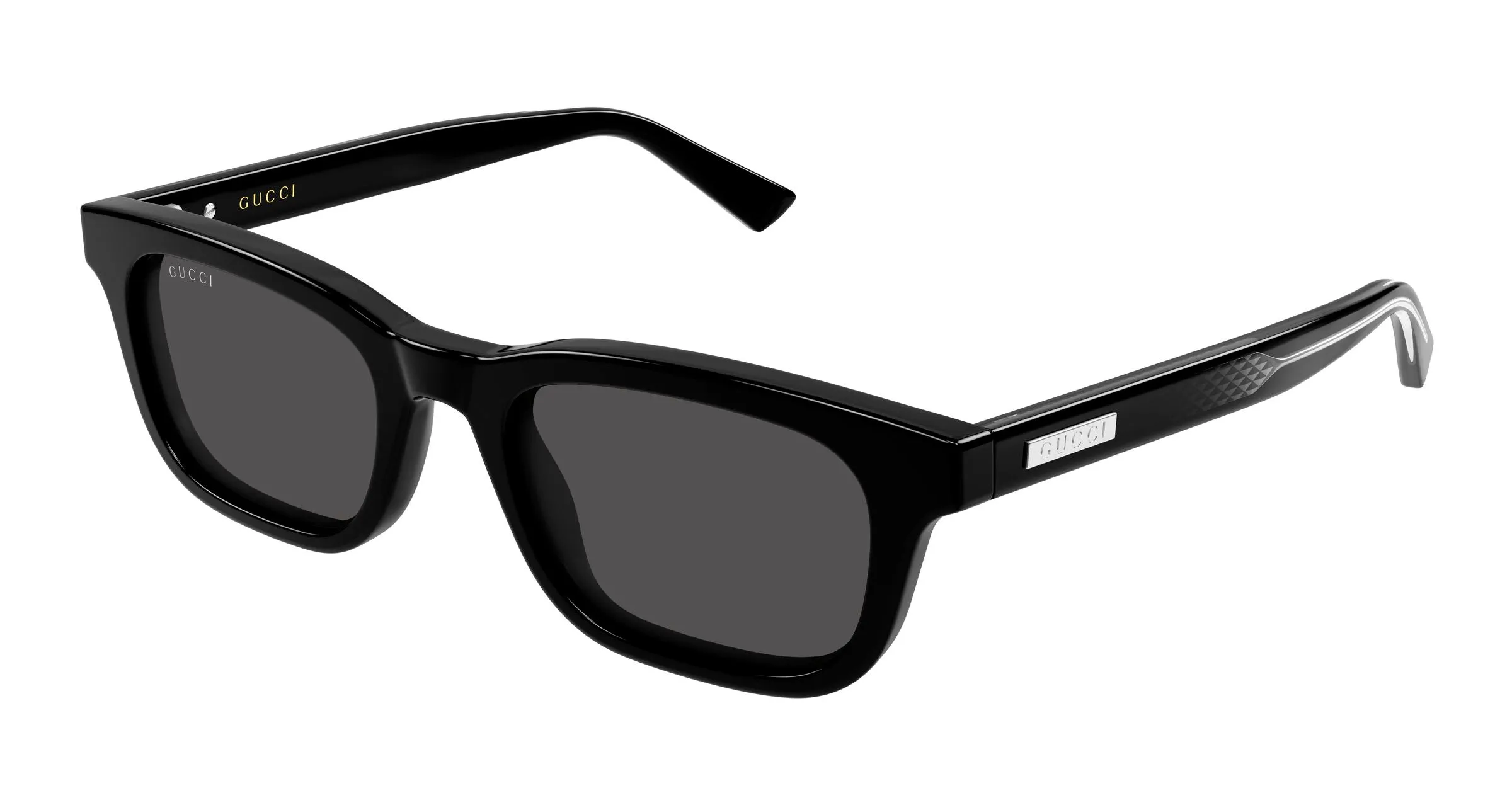 Gucci GG2248S 001 Occhiali da sole Acetato Nero Grigio Squadrata - immagine 1