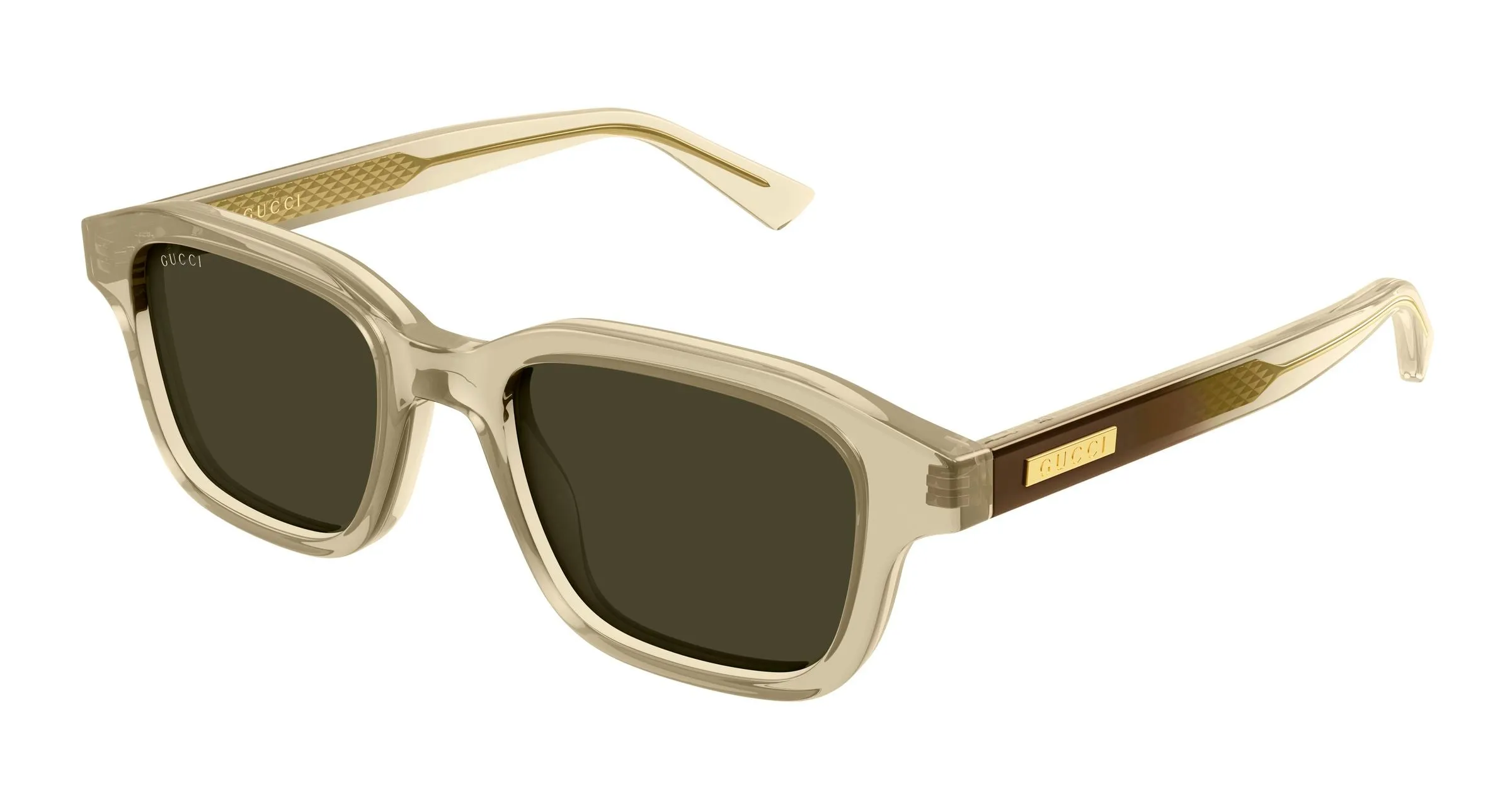 Gucci GG2247S 004 Occhiali da sole Acetato Beige Verde Squadrata - immagine 1