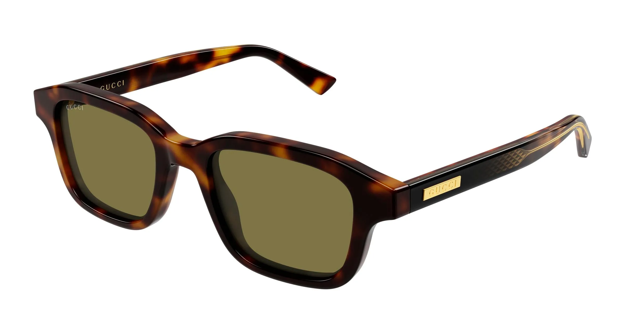 Gucci GG2247S 002 Occhiali da sole Acetato Havana Verde Squadrata - immagine 1
